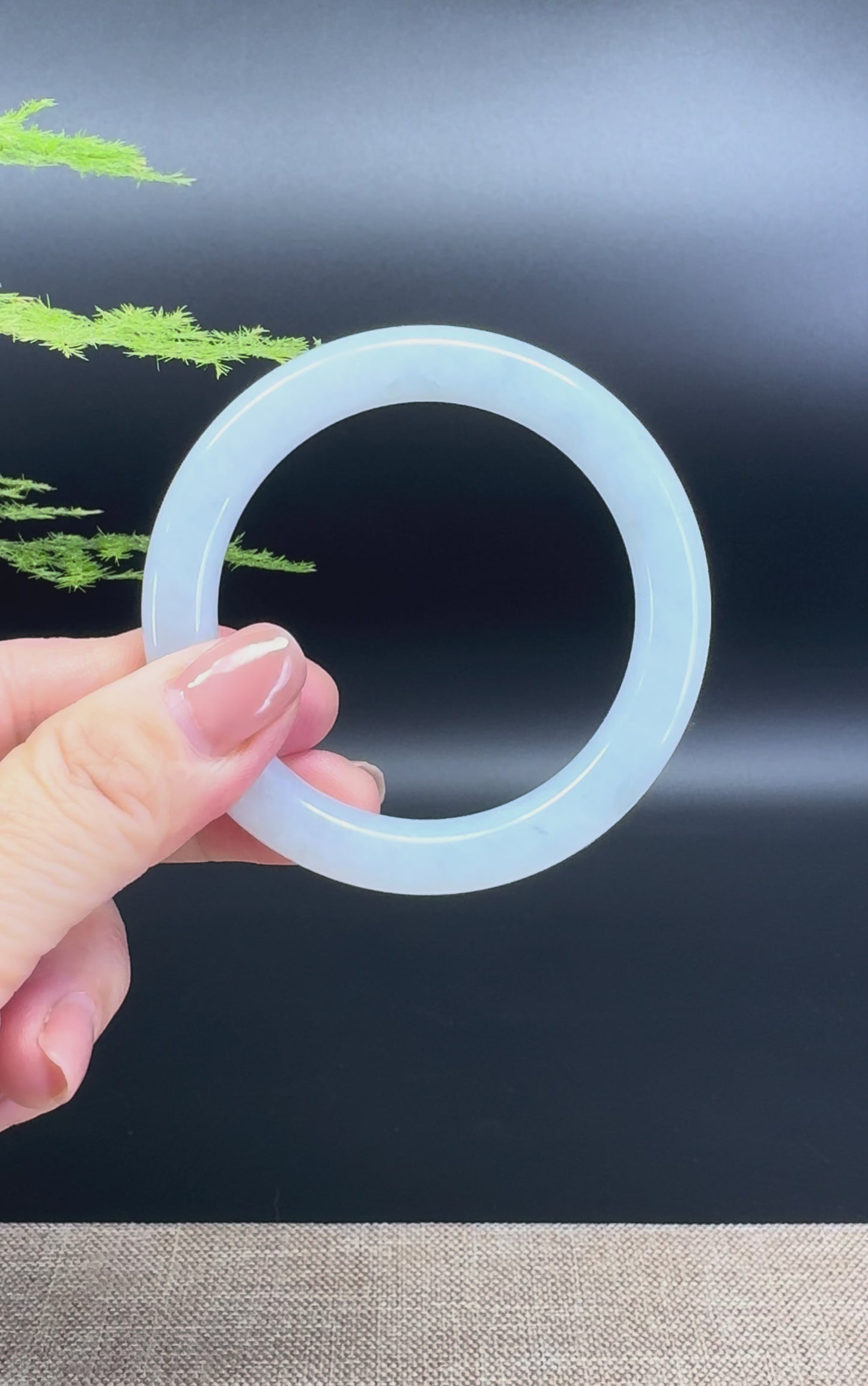 Load and play video in Gallery viewer, Genuine Burmese Icy Green Jadeite Jade Bangle Bracelet ( 52.6mm )
