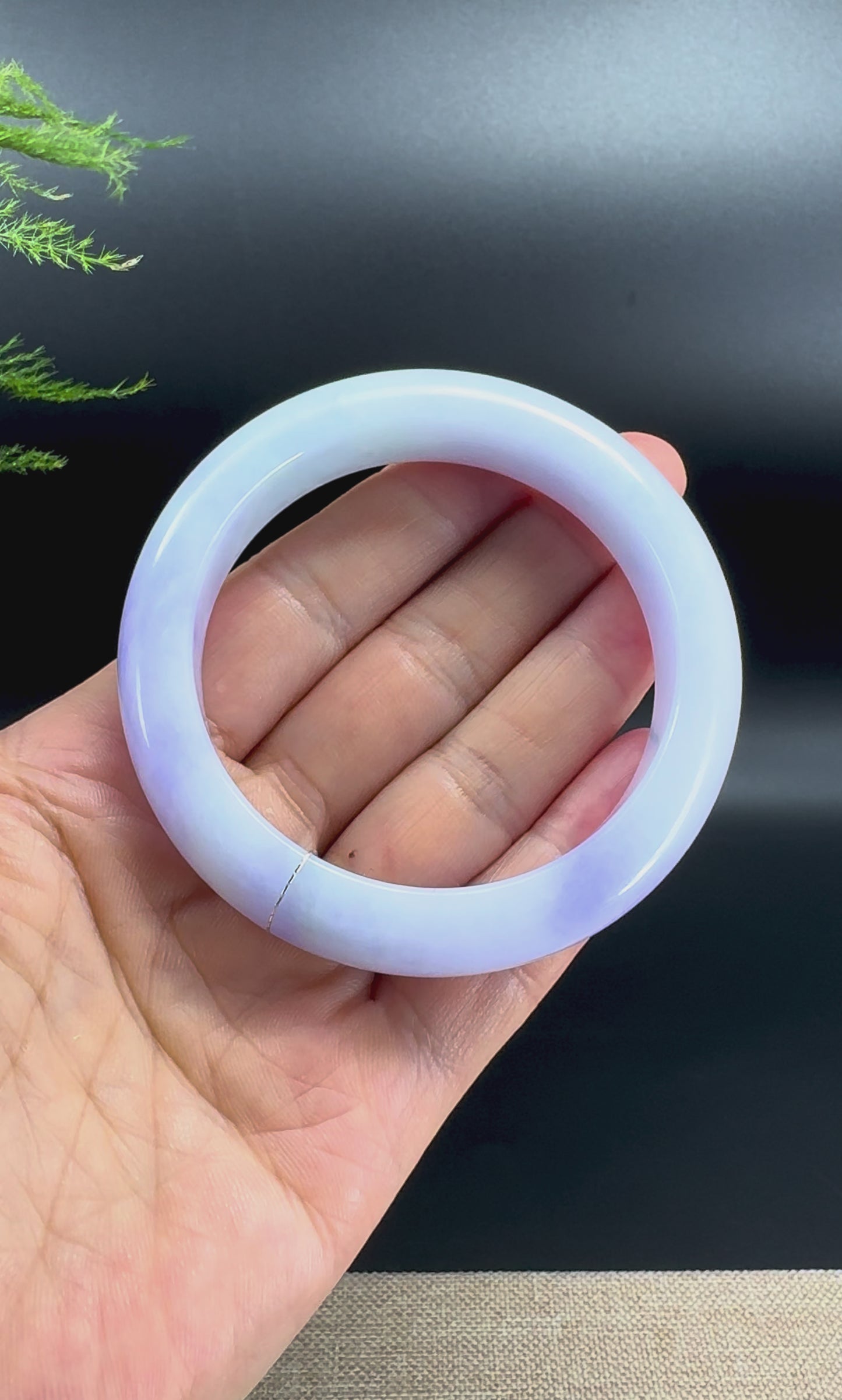 Genuine Burmese Lavender Jade Jadeite Bangle Bracelet (56.6mm)