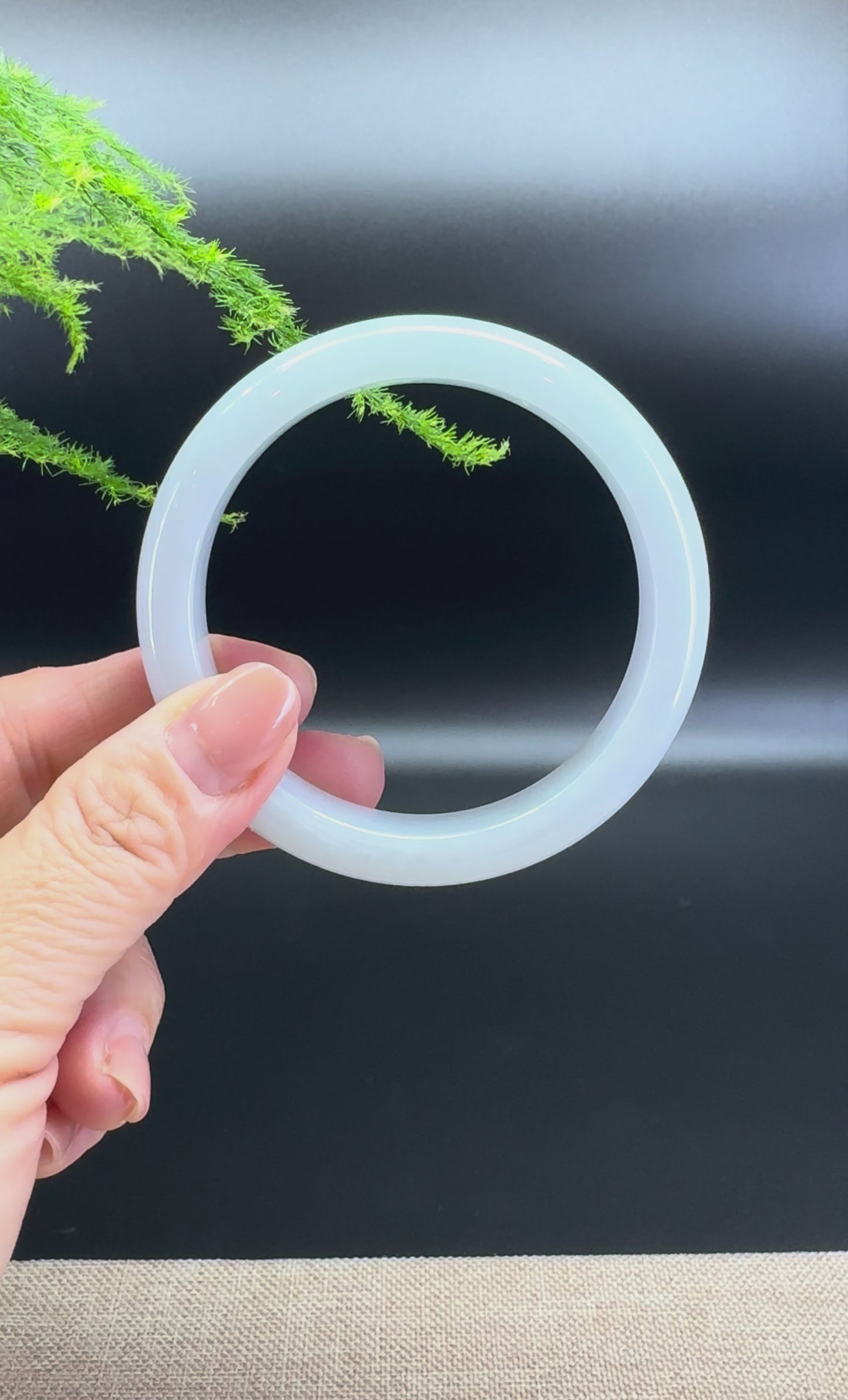 Genuine Burmese Icy Green Jade Jadeite Bangle Bracelet ( 58.8mm )