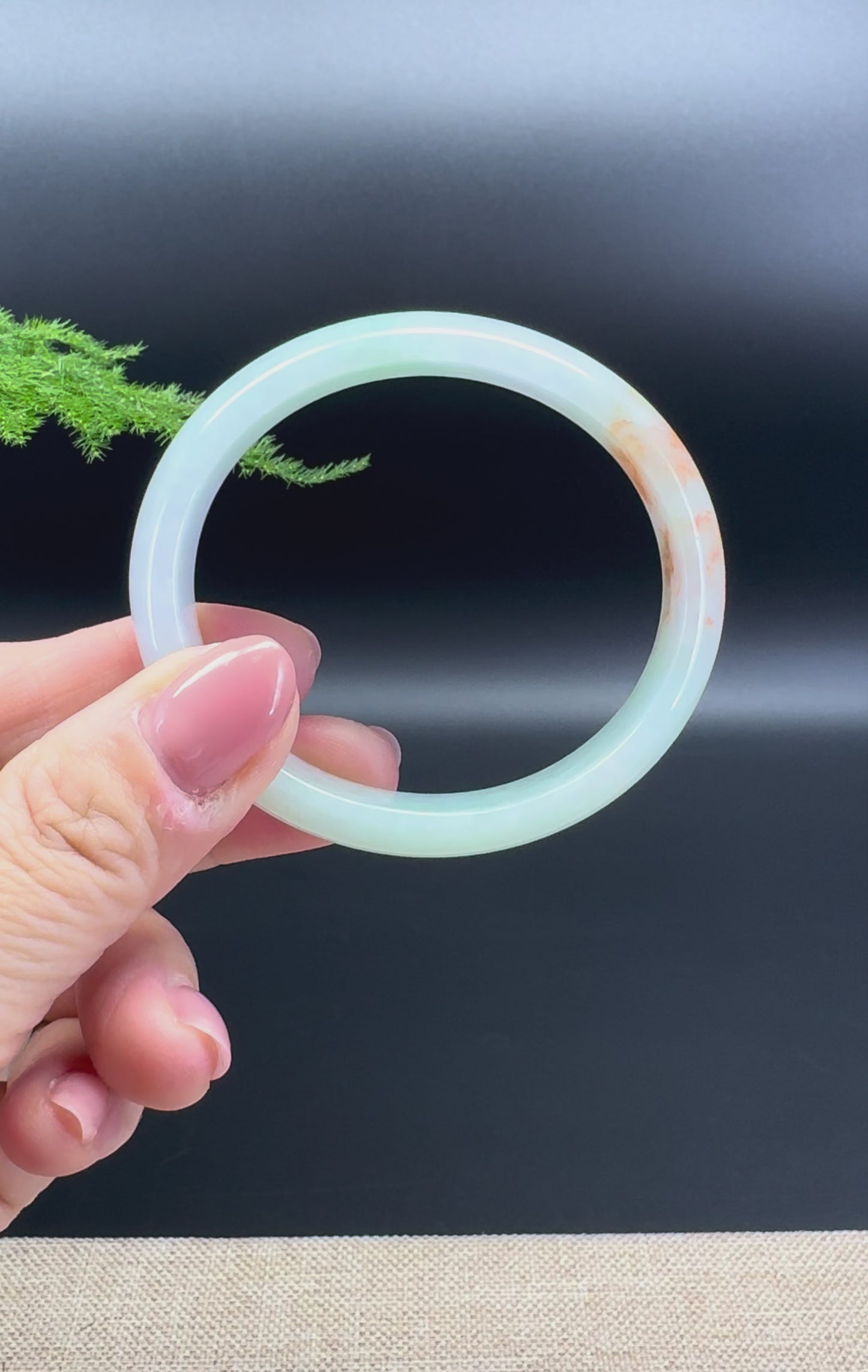 Load and play video in Gallery viewer, Genuine Burmese Yellow Green Jade Jadeite Bangle Bracelet ( 54.4*48.6mm )
