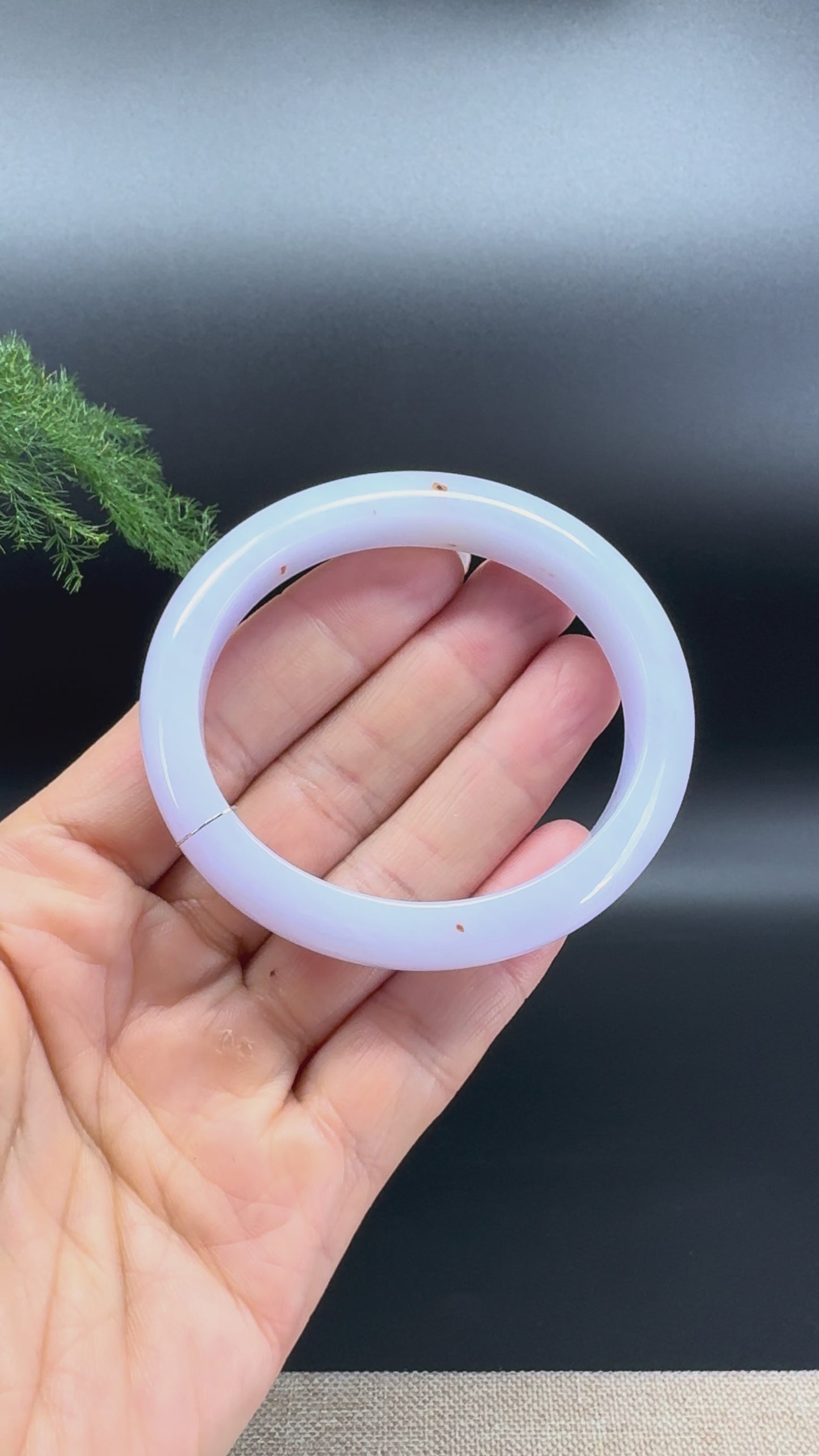 Genuine Burmese Lavender Jade Jadeite Bangle Bracelet ( 54.4*48mm )