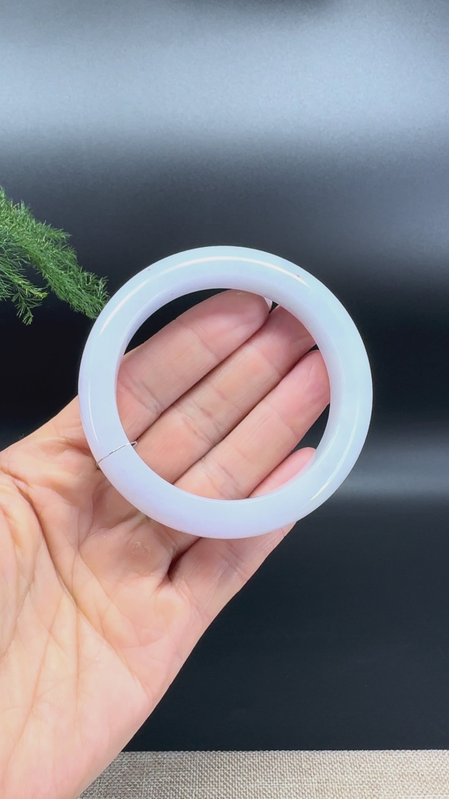 Genuine Burmese Icy Lavender Jade Jadeite Bangle Bracelet (55.1mm)