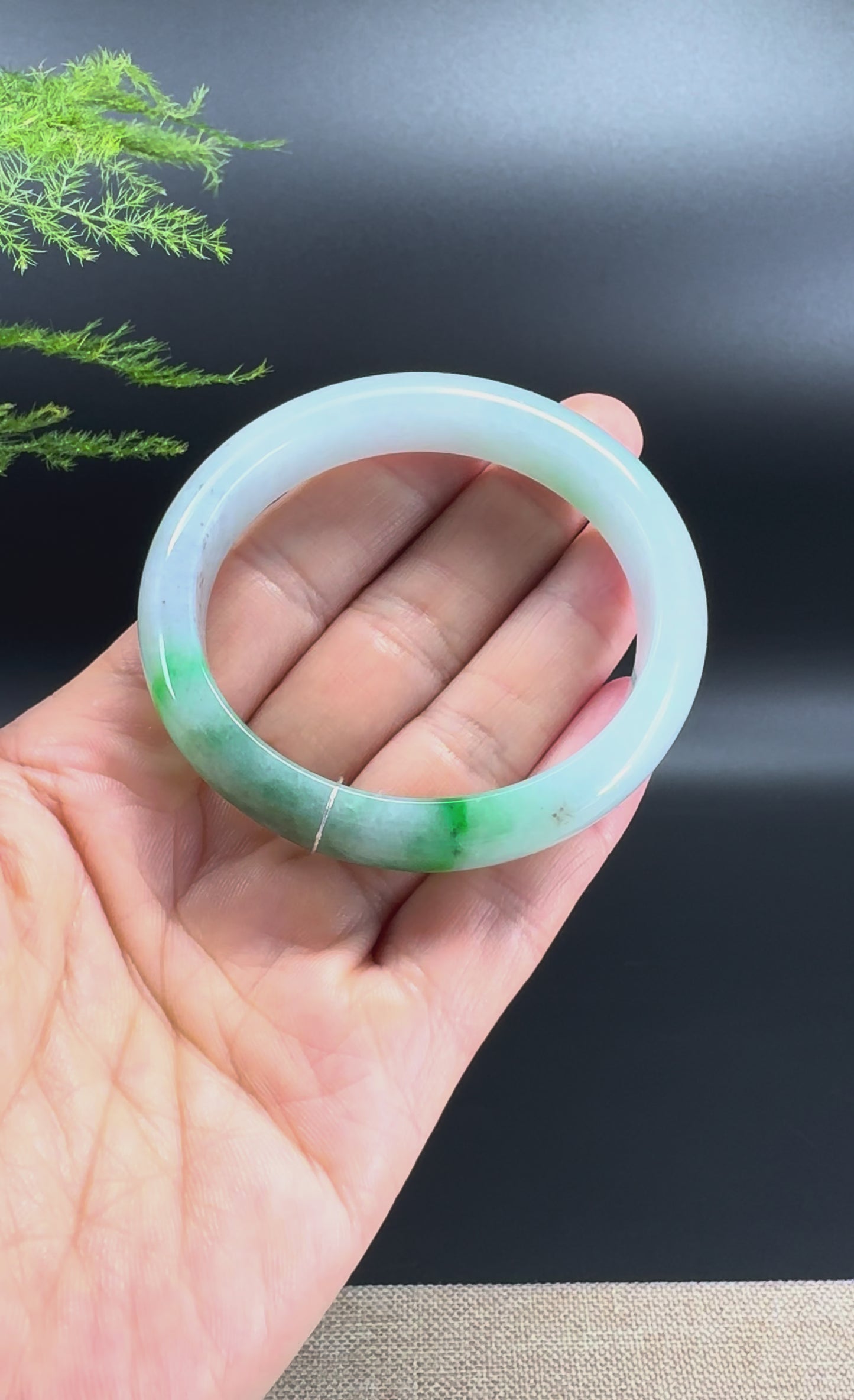 Genuine Burmese Green Jade Jadeite Bangle Bracelet ( 53.6*48mm )