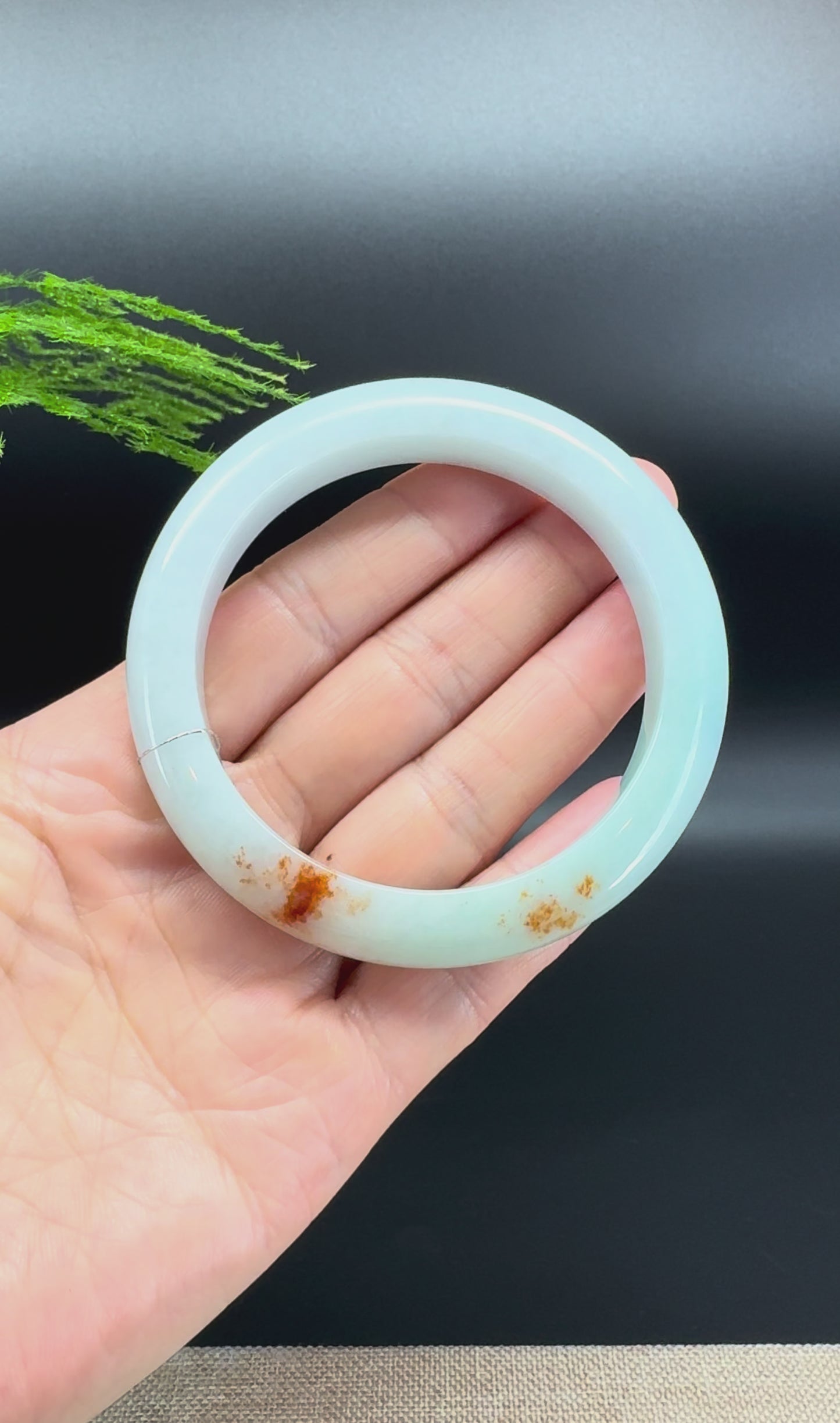 Genuine Burmese Green&Sajin Jadeite Bangle Bracelet (58.8mm)