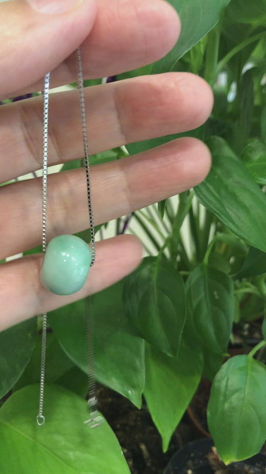 Load and play video in Gallery viewer, RealJade® &amp;quot;Good Luck Button&amp;quot; Necklace Real Rich Green Jade Lucky KouKou Pendant Necklace
