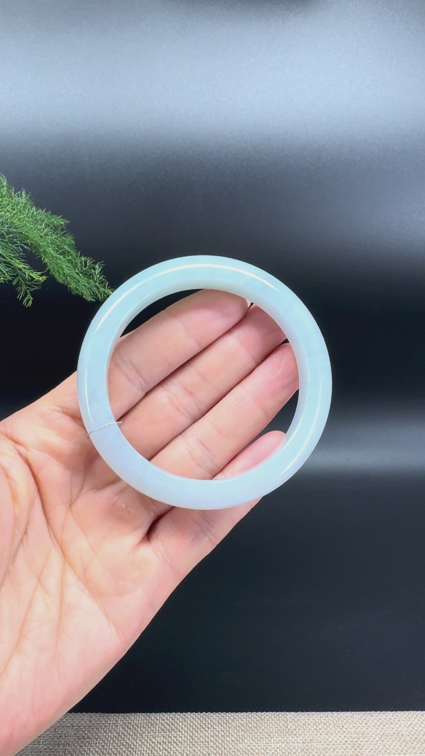 Genuine Burmese Icy Jadeite Jade Bangle Bracelet ( 55.8mm )