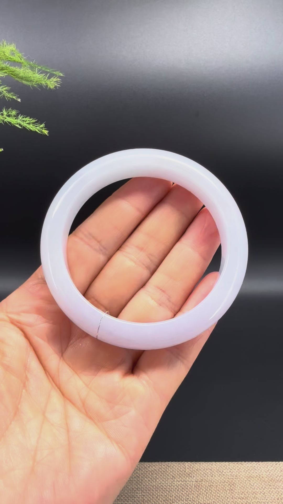 Genuine Burmese Light Lavender Jadeite Jade Bangle Bracelet (57.8mm)