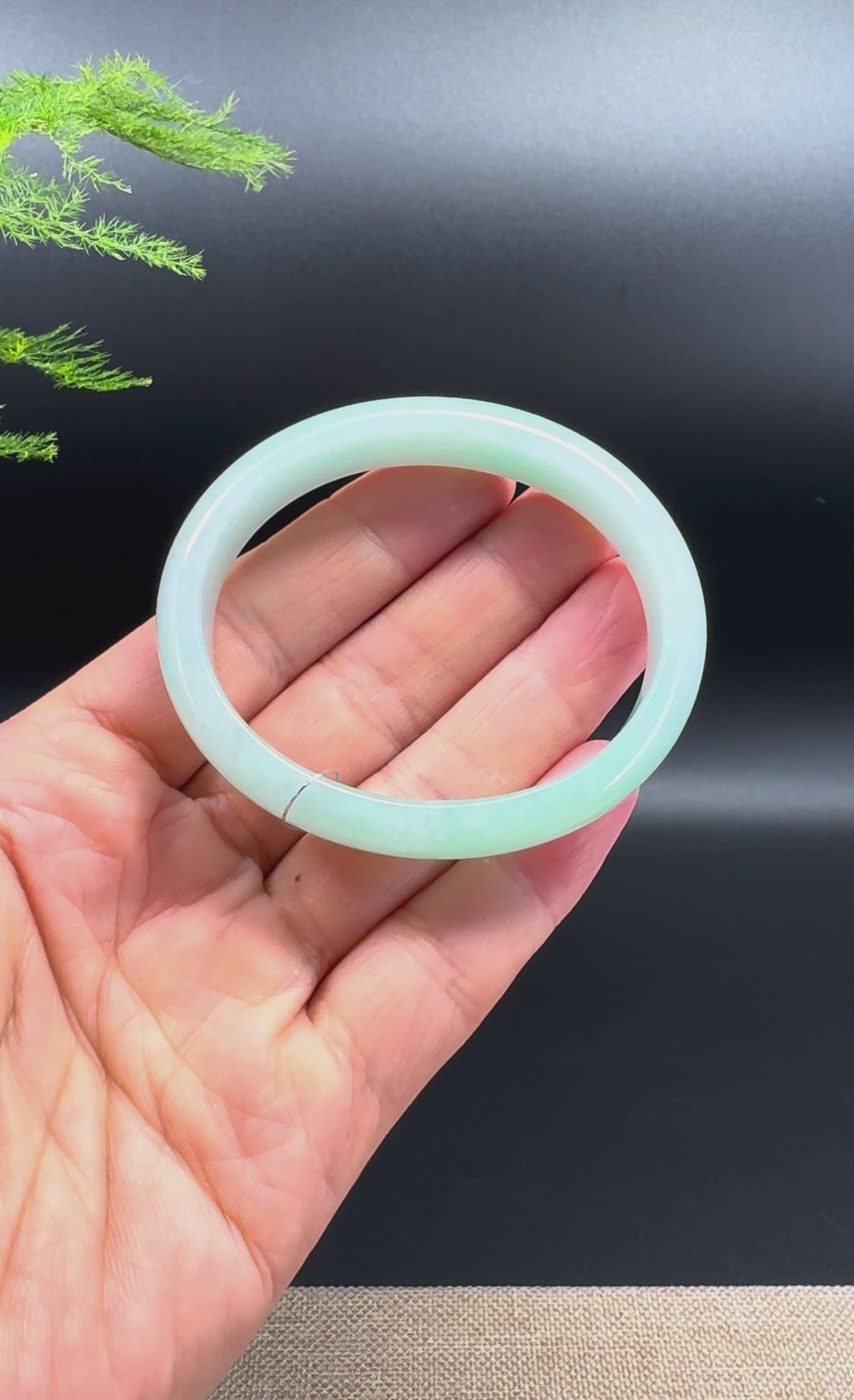 Genuine Burmese Green Jade Jadeite Bangle Bracelet ( 54*45mm )