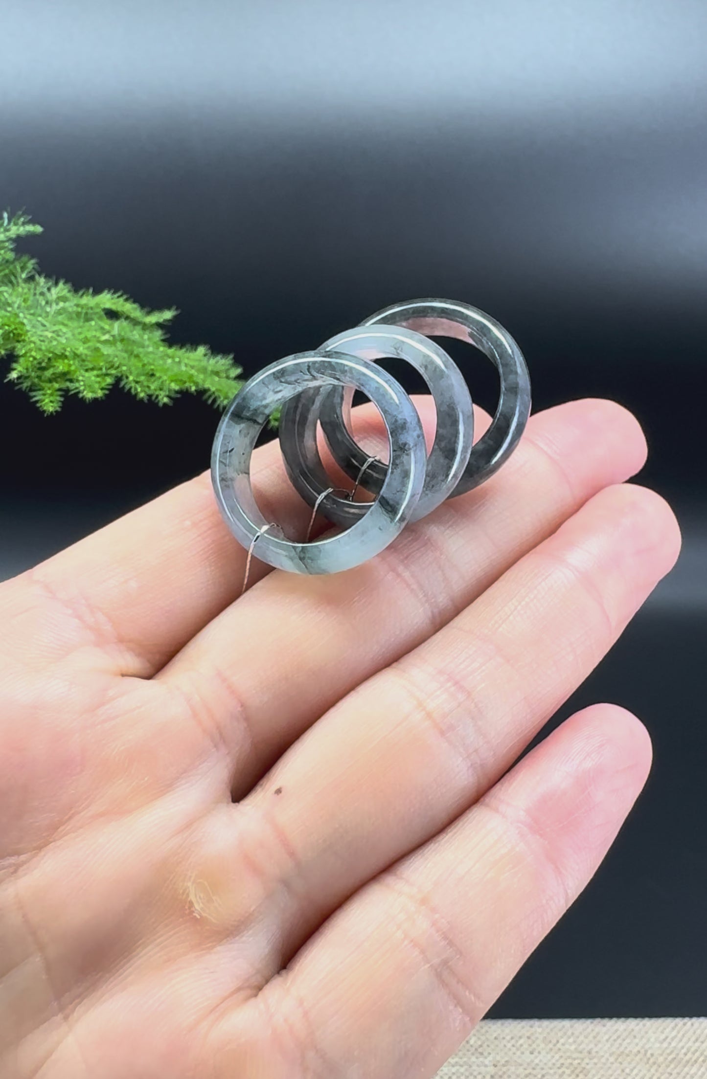 Load and play video in Gallery viewer, RealJade® Burmese Dark Wuji Traditional Jadeite Jade Ring
