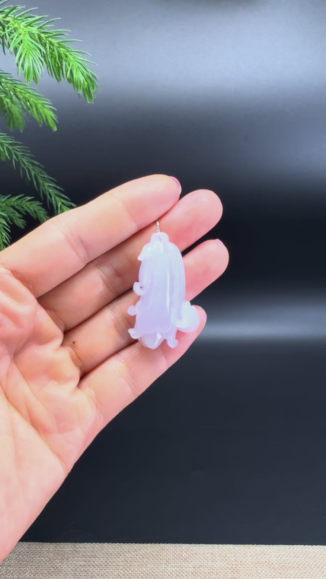 Load and play video in Gallery viewer, RealJade® Co. Natural Lavender Jadeite Jade Cabbage Necklace Pendant
