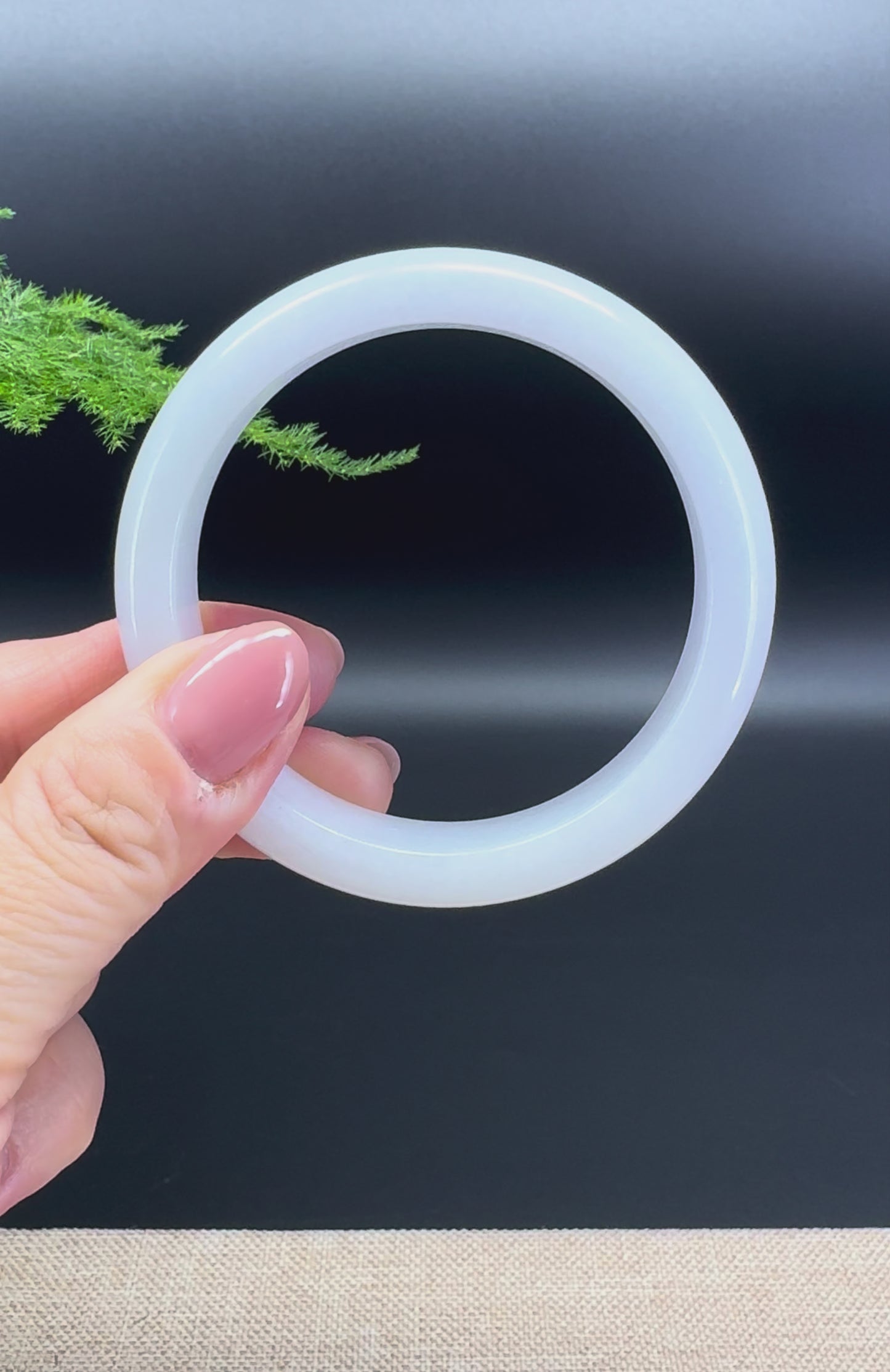 Genuine Burmese Lavender Jade Jadeite Bangle Bracelet (56mm)