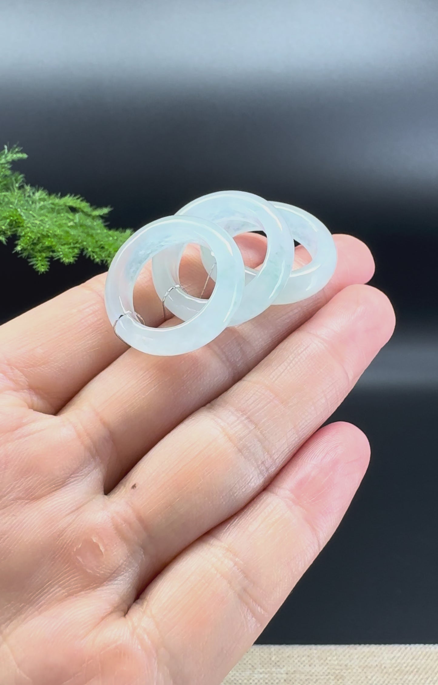 Load and play video in Gallery viewer, RealJade® Burmese Icy White Traditional Jadeite Jade Ring
