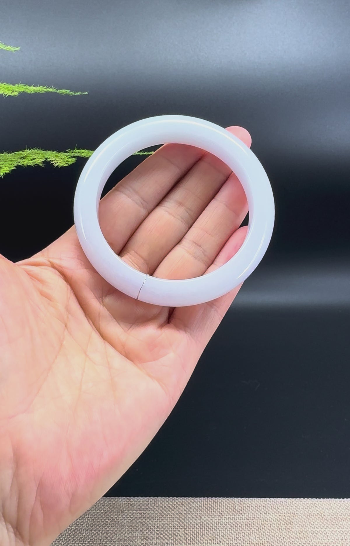 Genuine Burmese Lavender Jade Jadeite Bangle Bracelet (56.8mm)