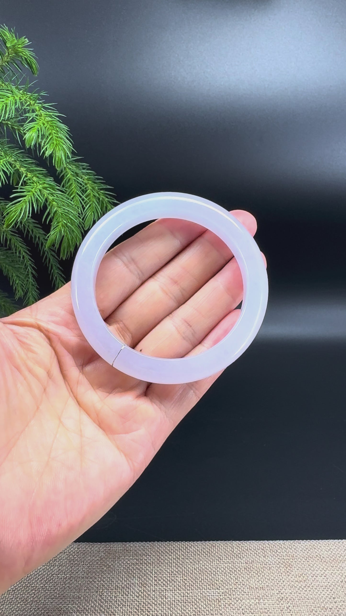 Genuine Burmese Icy soft Pink Jadeite Jade Bangle Bracelet ( 55.3mm )