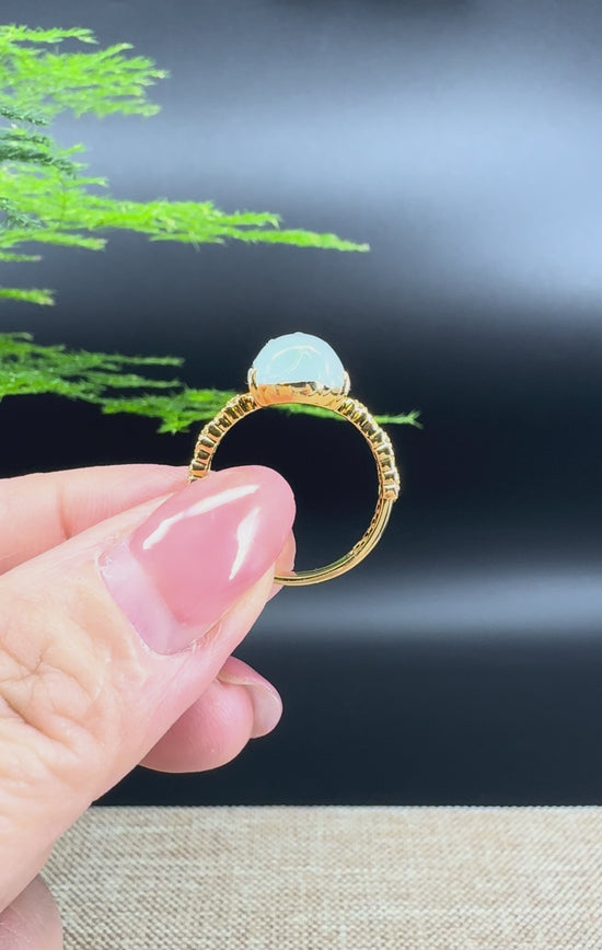 Load and play video in Gallery viewer, RealJade® &amp;quot;Signature Signet&amp;quot; 18K Yellow Gold Icy Jadeite Jade Diamonds PiXiu Ring
