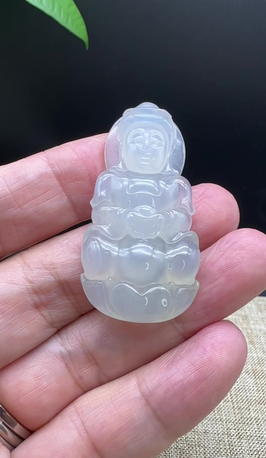 Load and play video in Gallery viewer, &amp;quot;Goddess of Compassion&amp;quot; Genuine Burmese Jadeite Jade Guanyin Necklace
