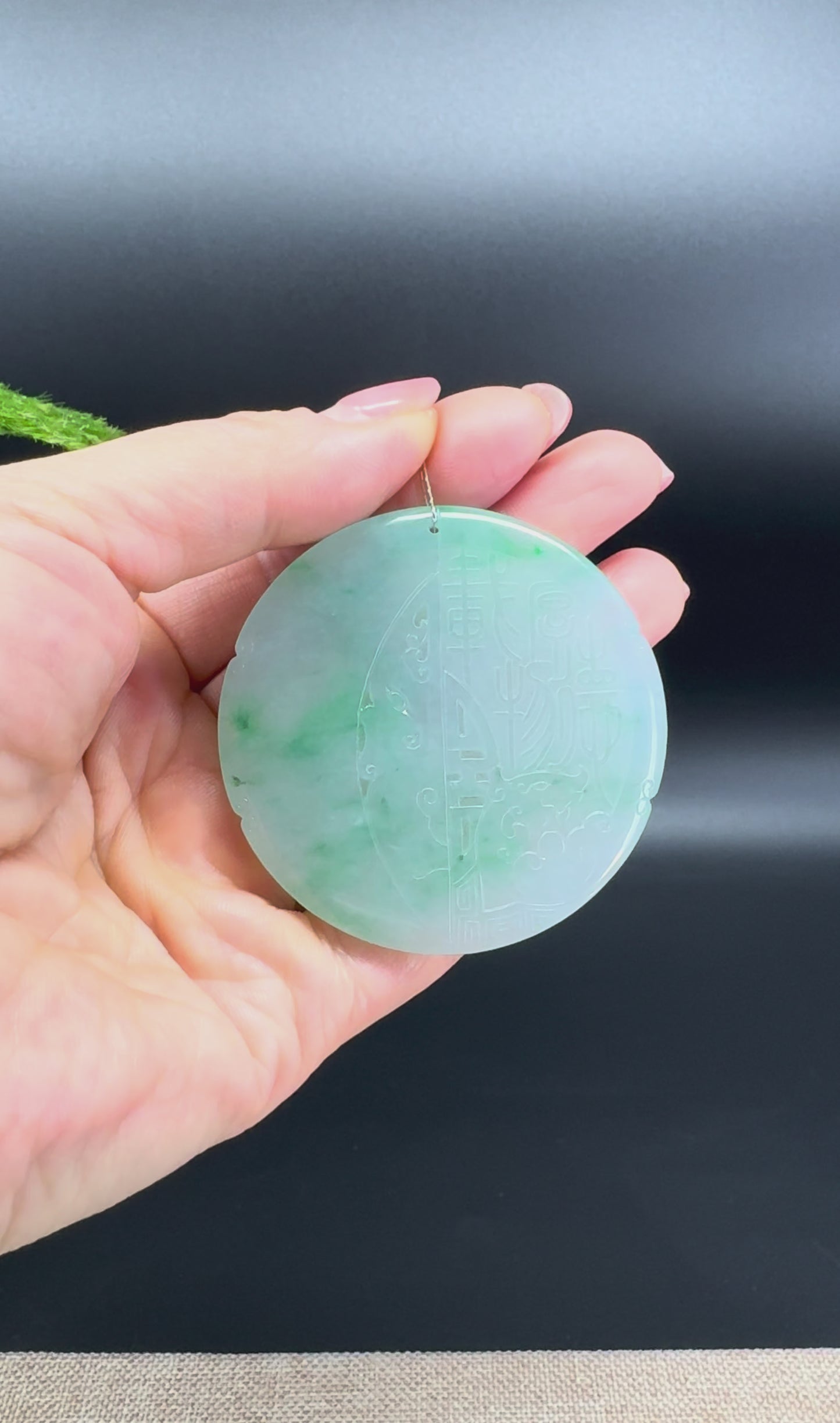 RealJade® Co. High end Icy Green Genuine Jadeite Jade Pendant Necklace