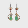 RealJade® Co. RealJade® Co. Antique Natural Jadeite Jade Sterling Silver Gold Plated Two Tone Dangle Earrings