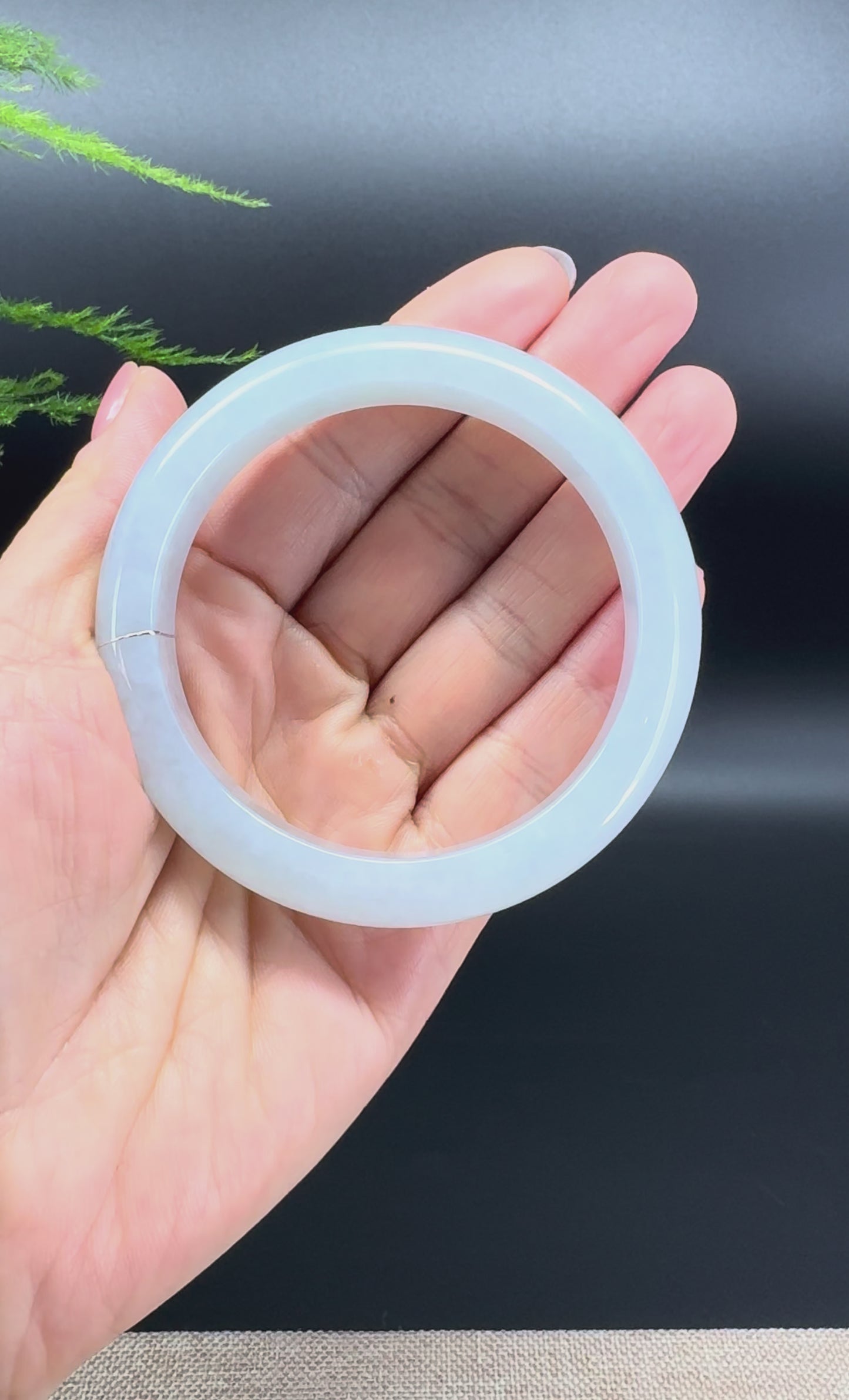 Load and play video in Gallery viewer, Genuine Burmese Icy Green Jade Jadeite Bangle Bracelet ( 58.2mm )
