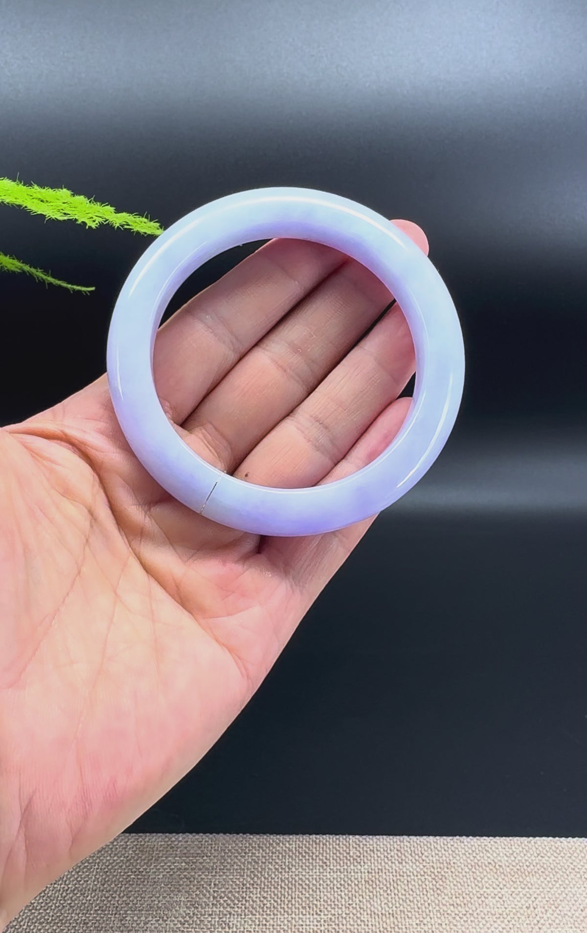 Genuine Burmese Lavender Jade Jadeite Bangle Bracelet (58mm)