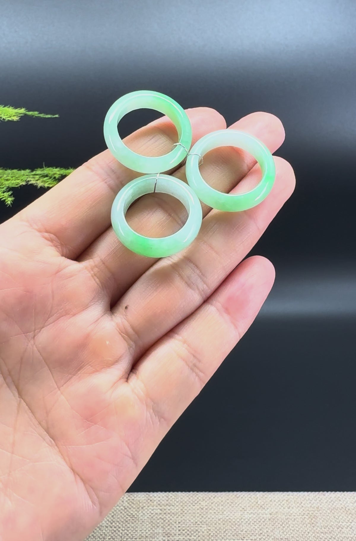 RealJade® Burmese White Green(BDQ) Traditional Jadeite Jade Ring