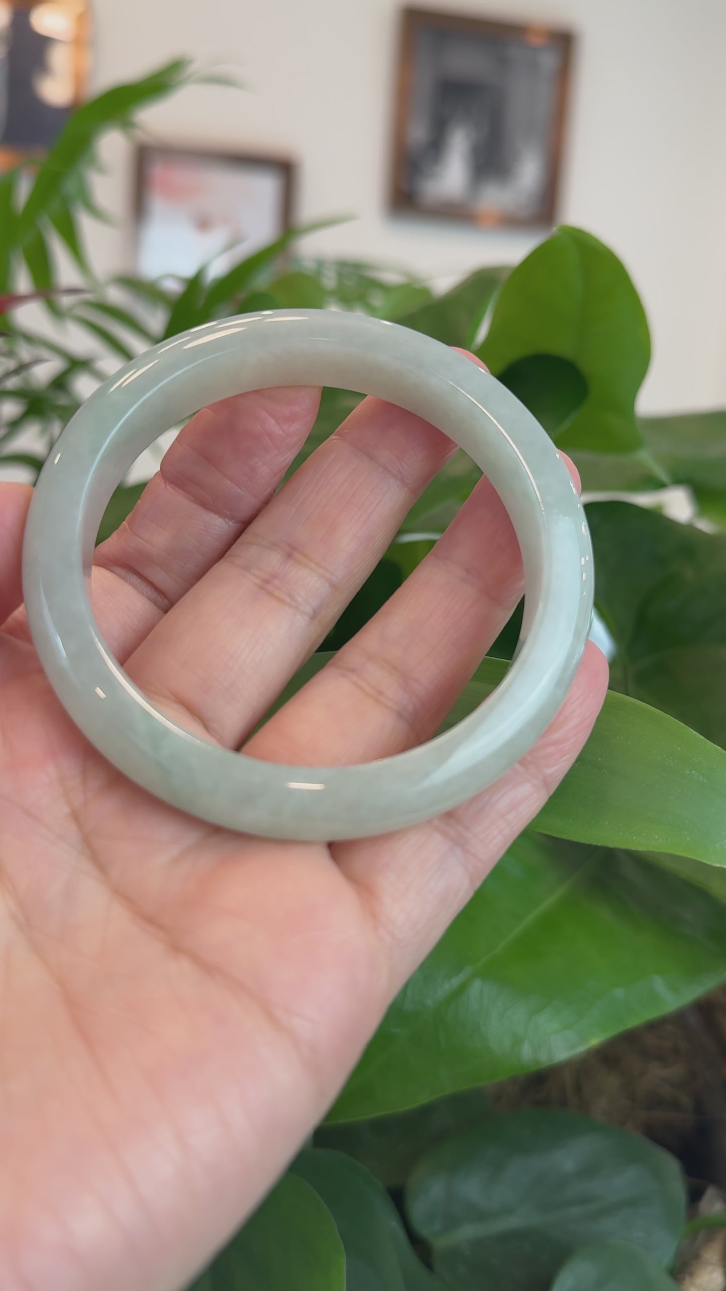 Load and play video in Gallery viewer, RealJade® Co. &amp;quot;Classic Bangle&amp;quot; Genuine Burmese Jadeite Jade Bangle Bracelet (62.28mm) #T196

