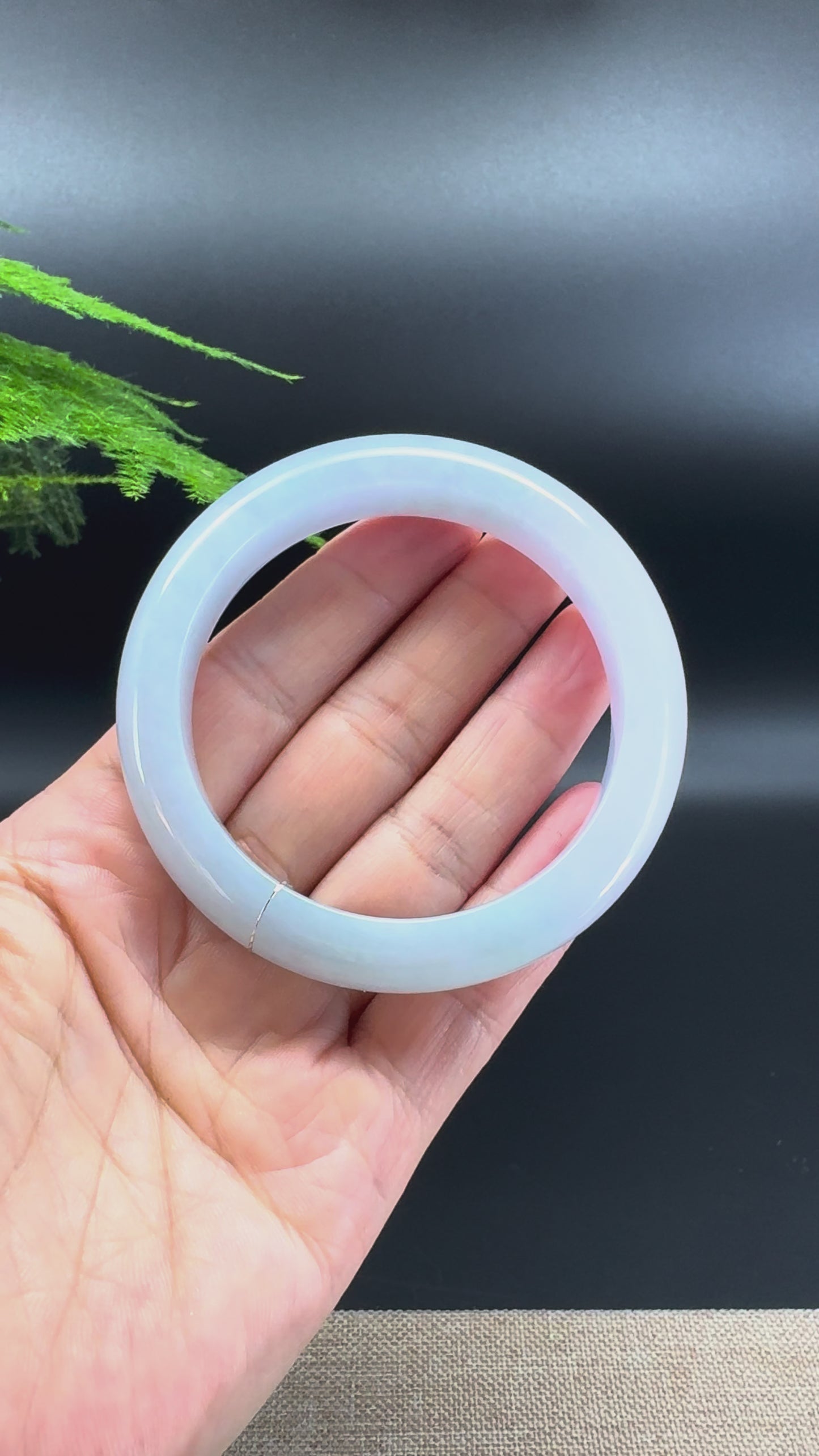 Genuine Burmese Light Blue Green Jade Jadeite Bangle Bracelet ( 56.6mm )