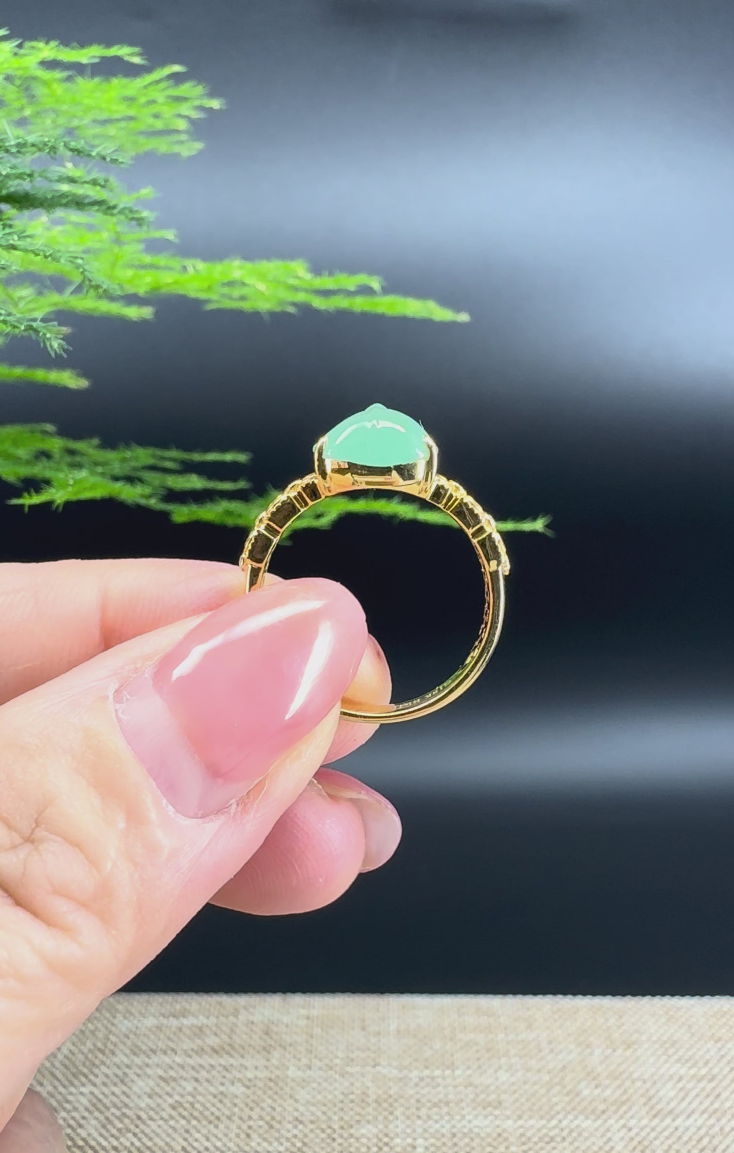 Load and play video in Gallery viewer, RealJade® &amp;quot;Signature Signet&amp;quot; 18K Yellow Gold Icy Green Jadeite Jade Diamonds PiXiu Ring

