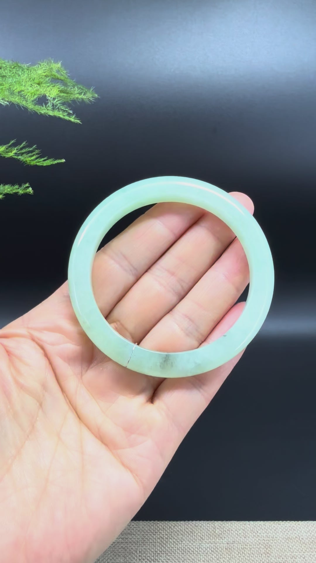 Genuine Burmese Green Jade Jadeite Bangle Bracelet (55.7mm)