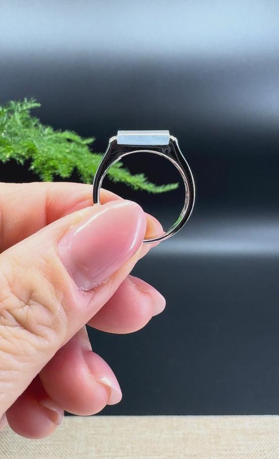 Load and play video in Gallery viewer, RealJade® 18K White Gold Icy Jadeite Jade Diamonds Classic Ring
