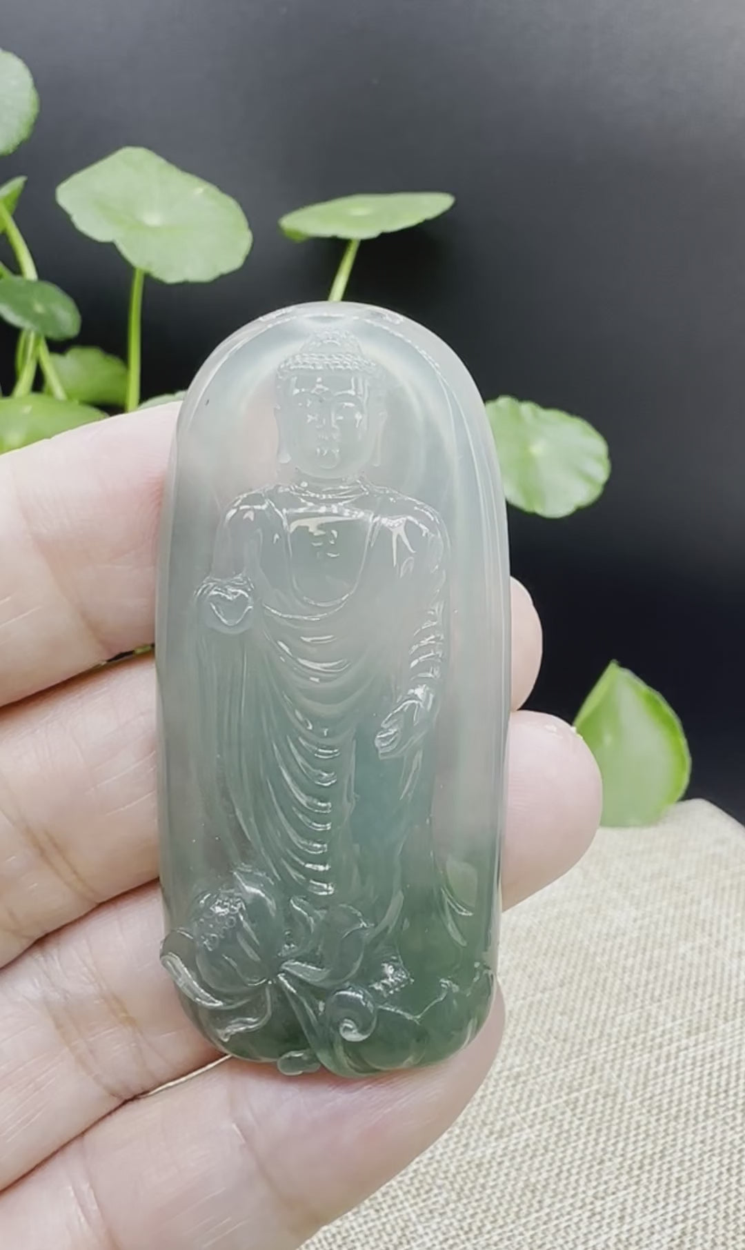 Load and play video in Gallery viewer, High end  &amp;quot;Goddess of Compassion&amp;quot; Genuine Ice Green Burmese Jadeite Jade Guanyin Necklace
