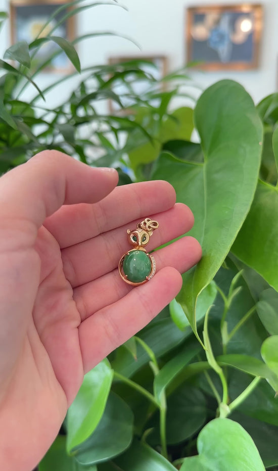 Load and play video in Gallery viewer, RealJade® Co. &amp;quot;Stallion&amp;quot; 18k Rose Gold Genuine Burmese Imperial Jadeite Stallion Necklace, real jadeite Jade Horse Pendant Necklace
