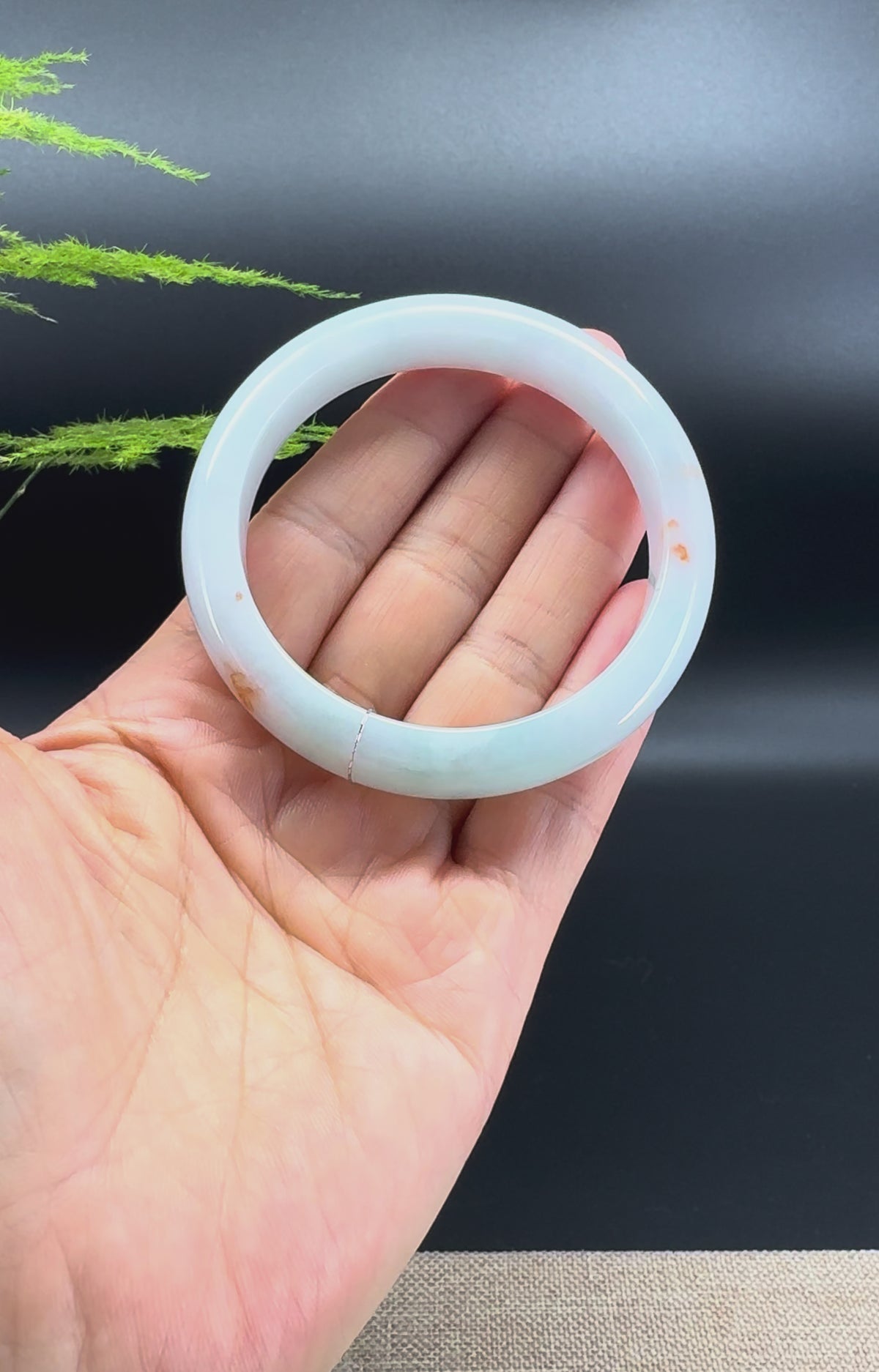 Genuine Burmese Icy Green Jade Jadeite Bangle Bracelet ( 56.1mm )