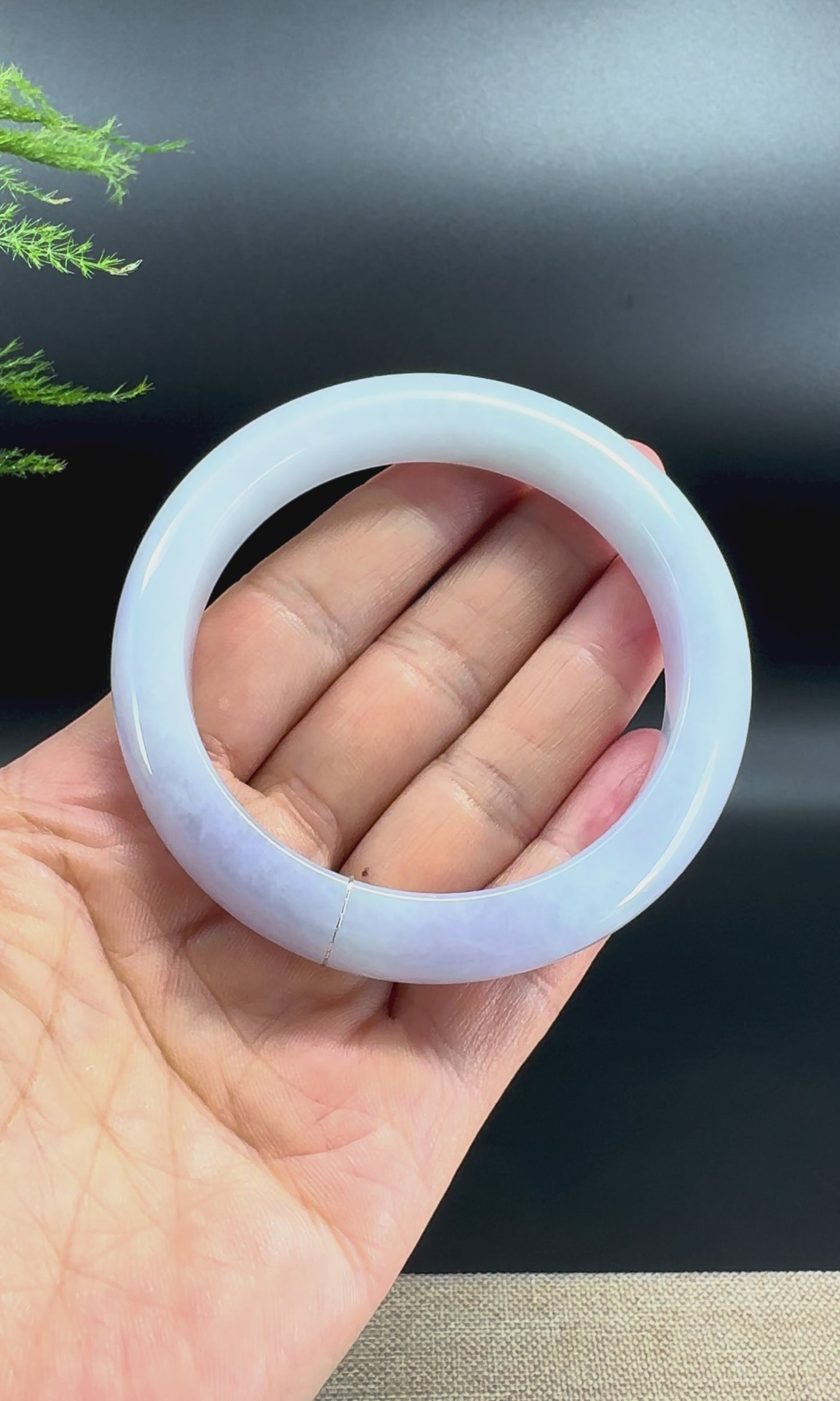 Genuine Burmese Lavender Jade Jadeite Bangle Bracelet ( 58.8mm )