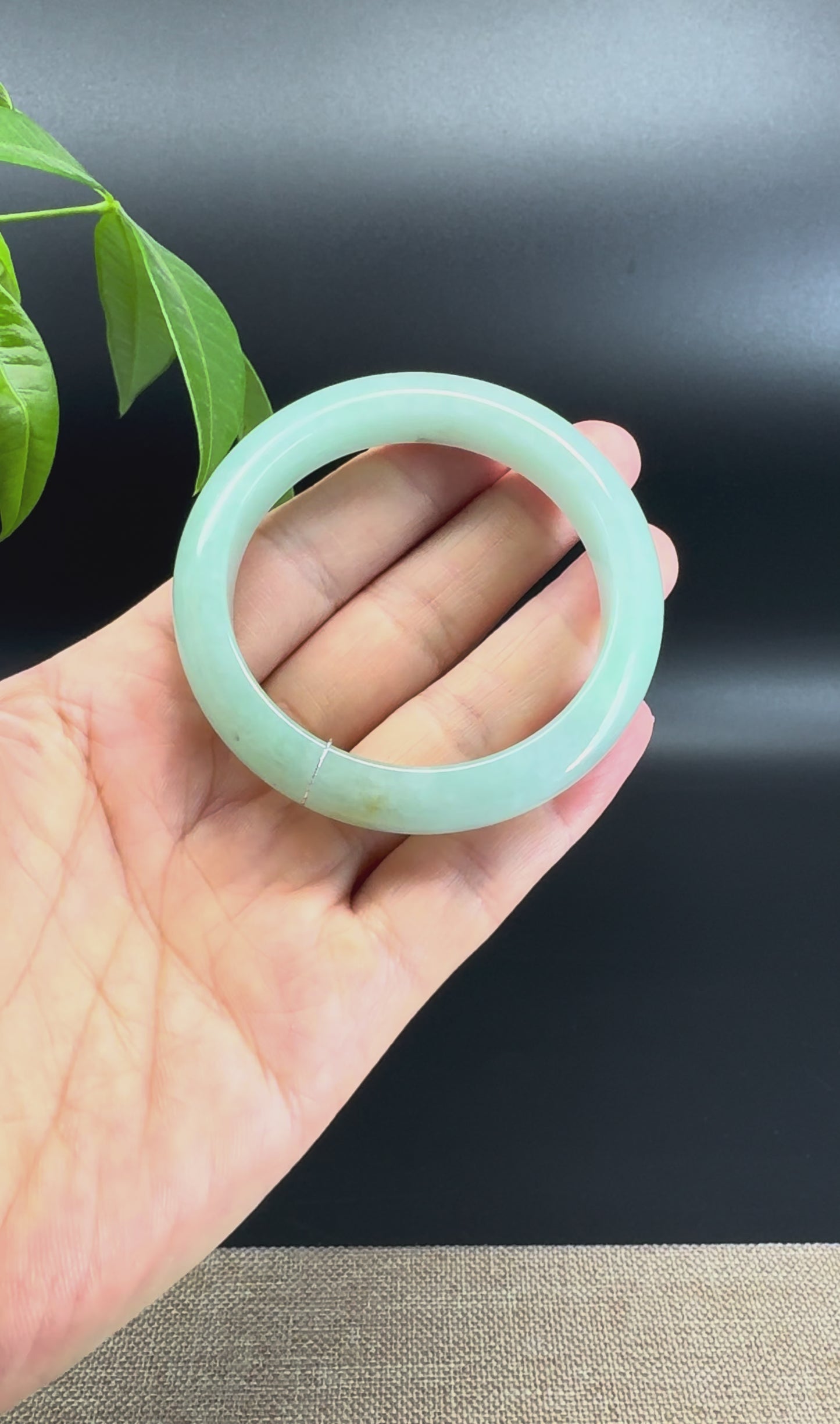 Genuine Burmese Green Jadeite Jade Bangle Bracelet (51.7mm)