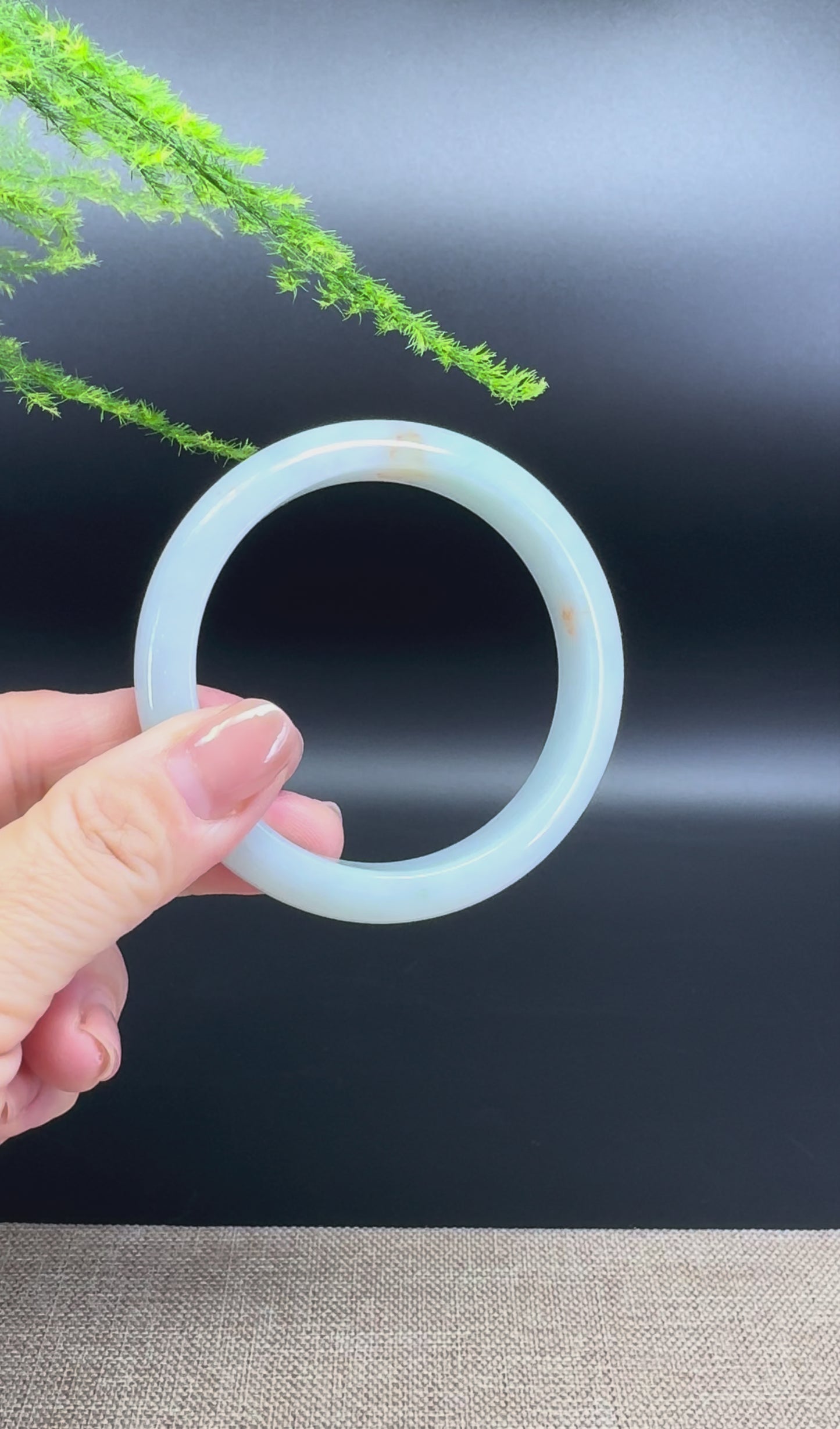 Genuine Burmese Icy Green Jade Jadeite Bangle Bracelet ( 57.3mm )