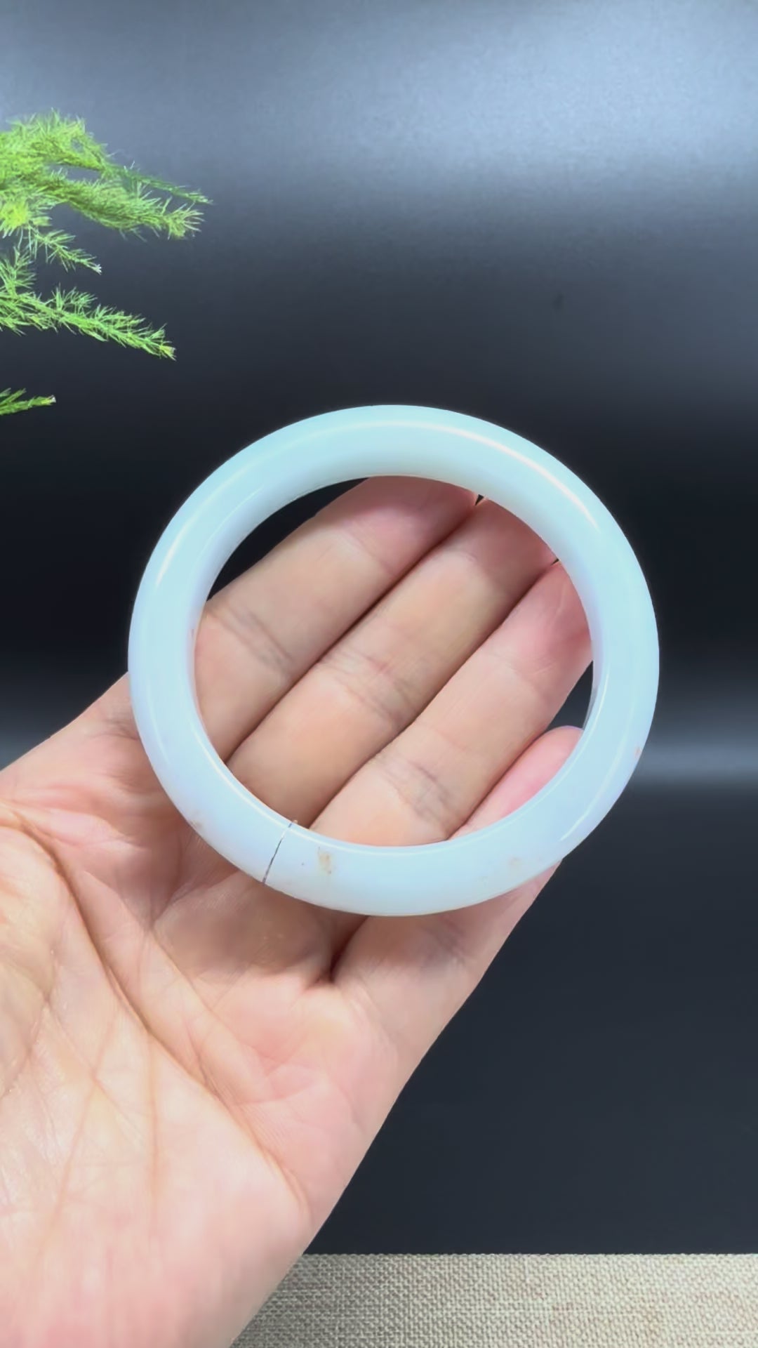 Genuine Burmese Light Green & Sajin Jadeite Jade Bangle Bracelet (56mm)