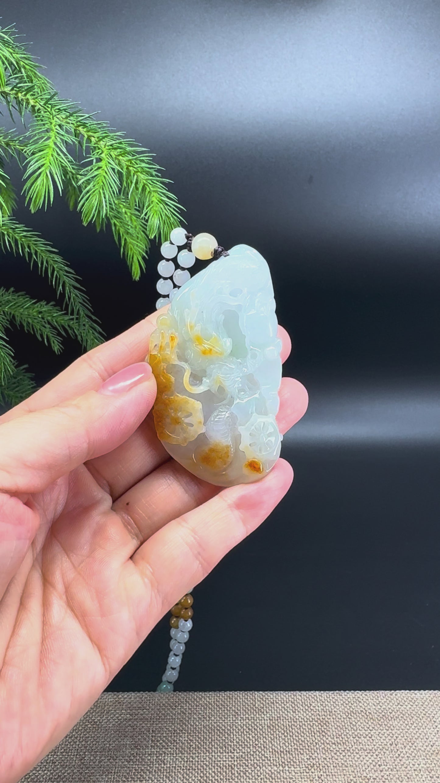 RealJade® Co. Natural Yellow Green Jadeite Jade Dragon Pendant
