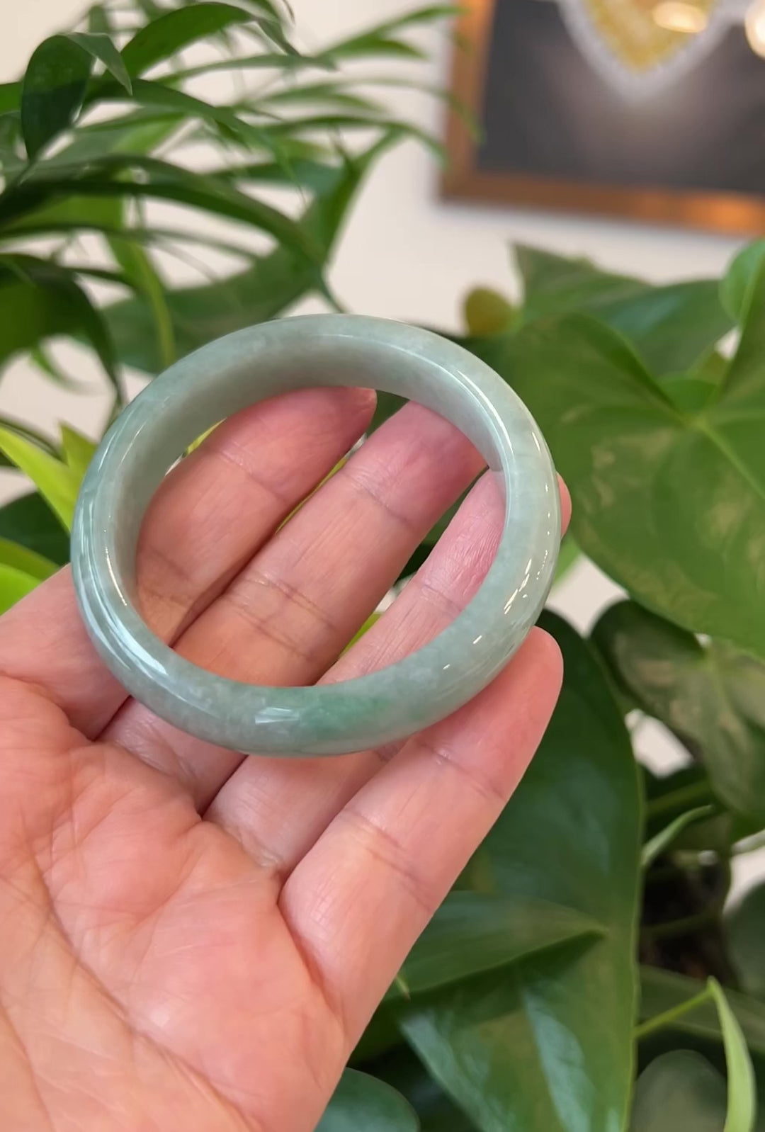 Load and play video in Gallery viewer, RealJade® Co. &amp;quot;Classic Bangle&amp;quot; Deep Green Natural Burmese Jadeite Jade Bangle ( 55.08 mm ) #259
