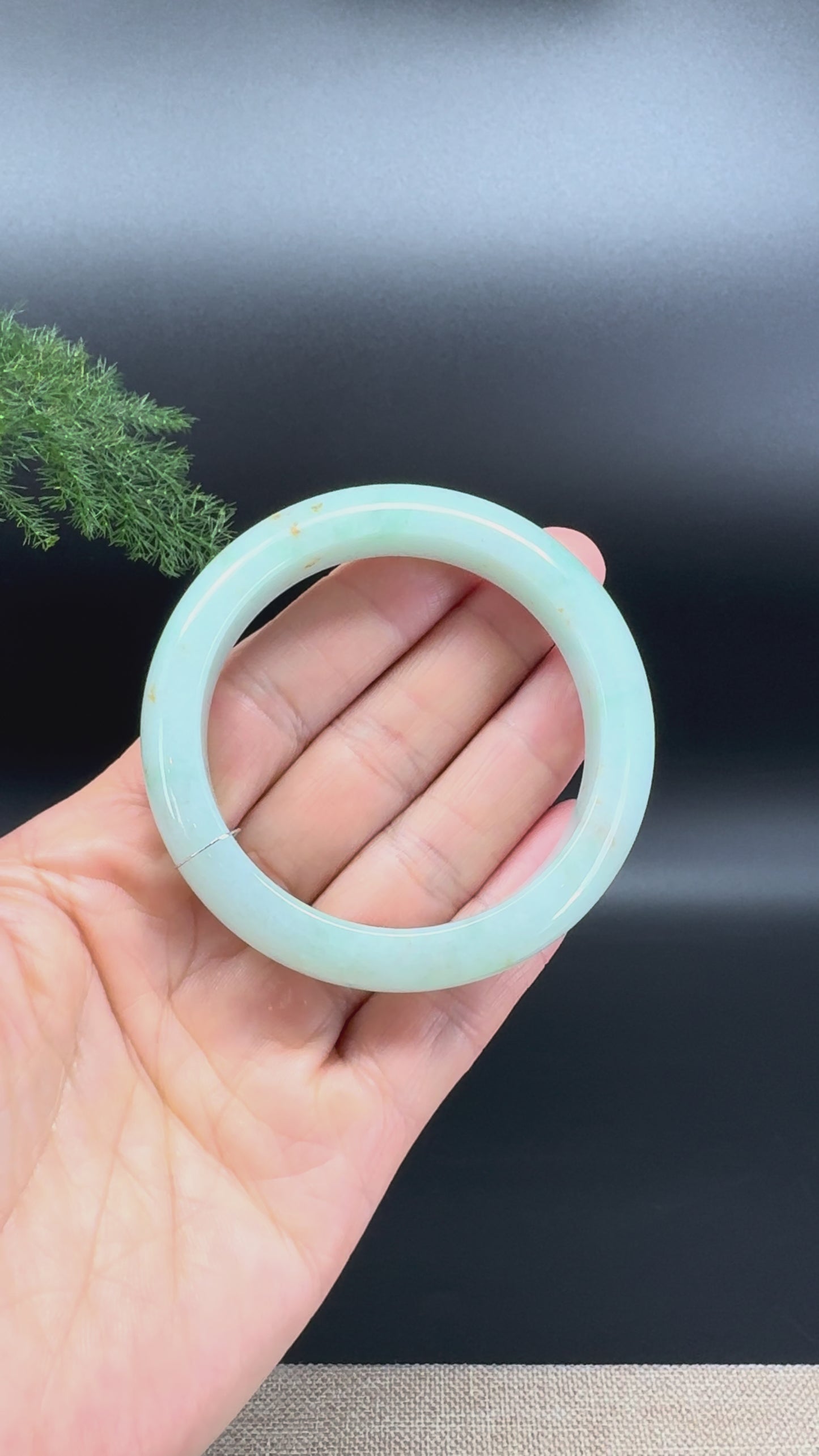 Genuine Burmese Apple Green Jade Jadeite Bangle Bracelet ( 53mm )