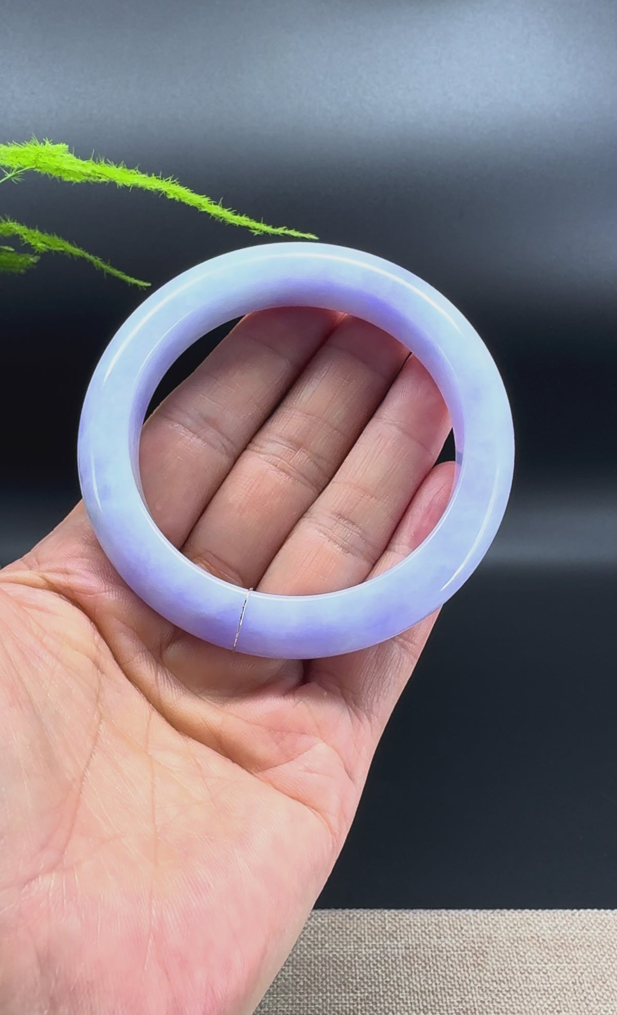 Genuine Burmese Lavender Jade Jadeite Bangle Bracelet (57.7mm)