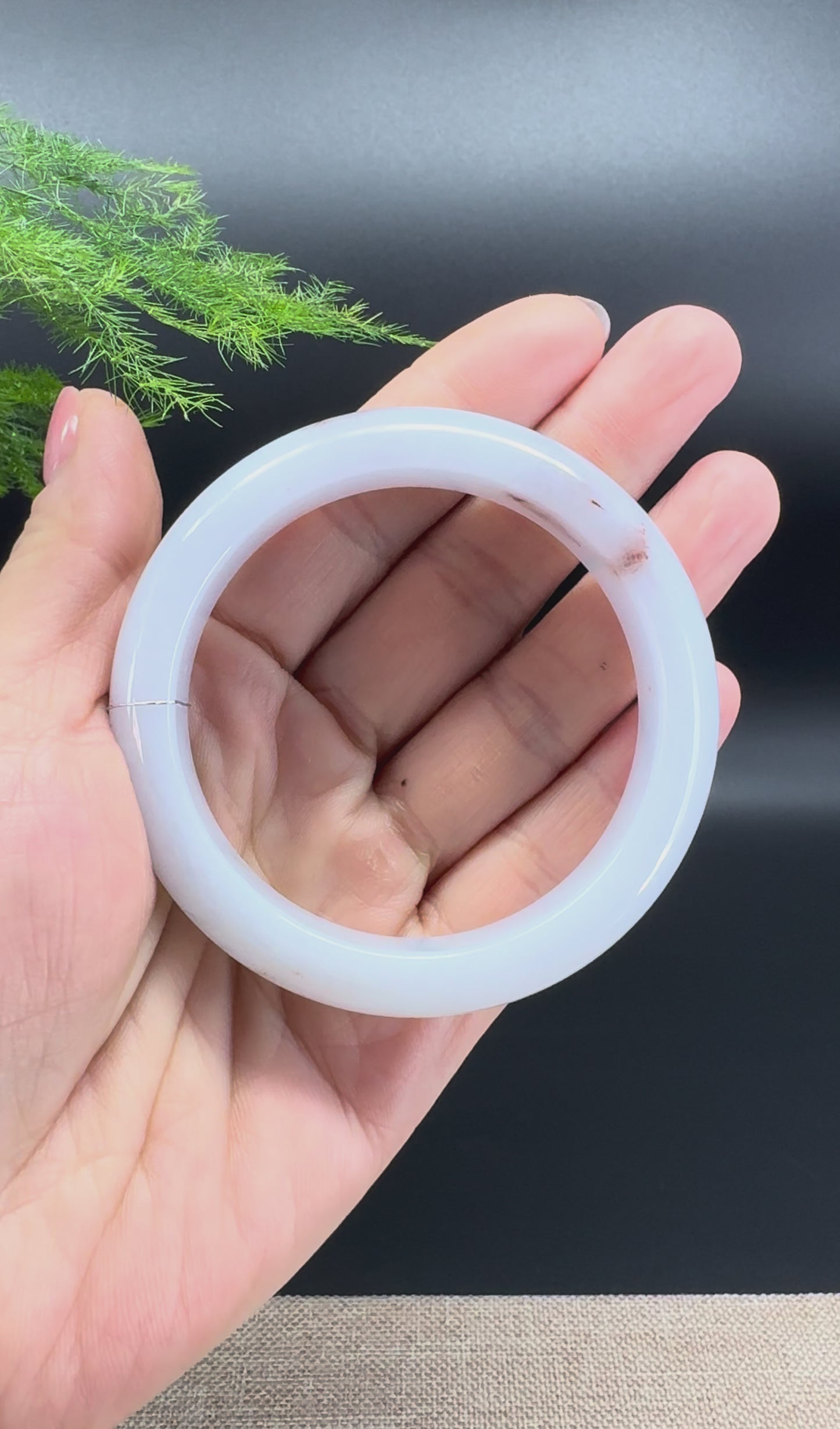 Genuine Burmese Lavender Jade Jadeite Bangle Bracelet ( 54.8mm )