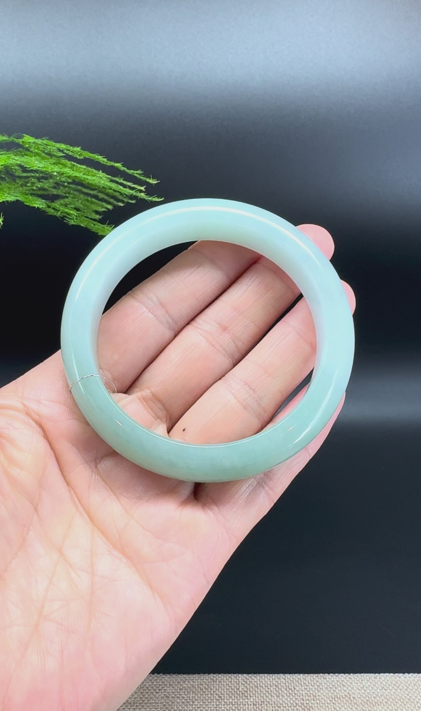 Genuine Burmese Matcha Green Jadeite Jade Bangle Bracelet (57.4mm)