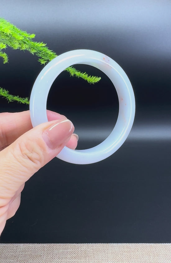 Load and play video in Gallery viewer, Genuine Burmese Icy Jade Jadeite Bangle Bracelet ( 55.1mm )
