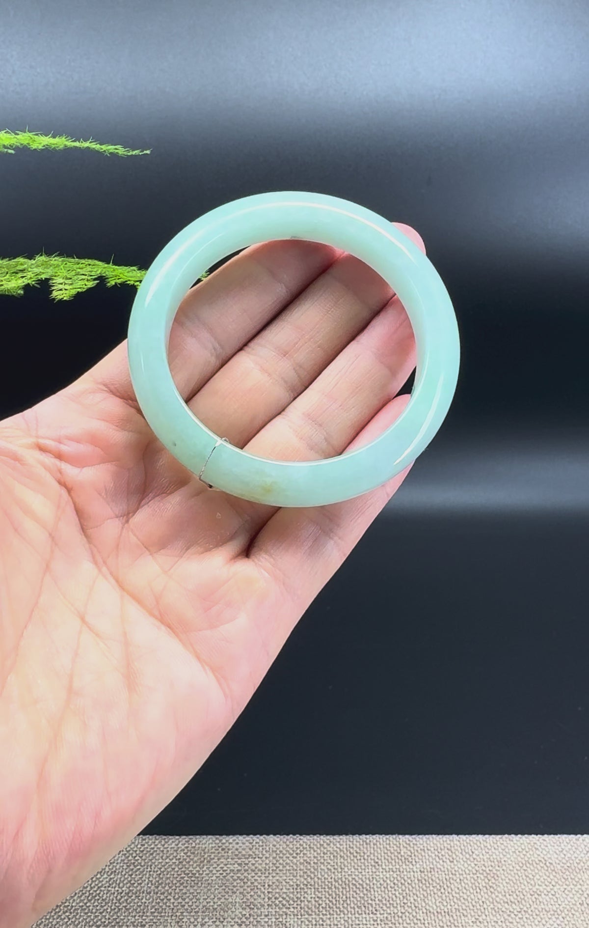 Genuine Burmese Green Jadeite Jade Bangle Bracelet (51.7mm)