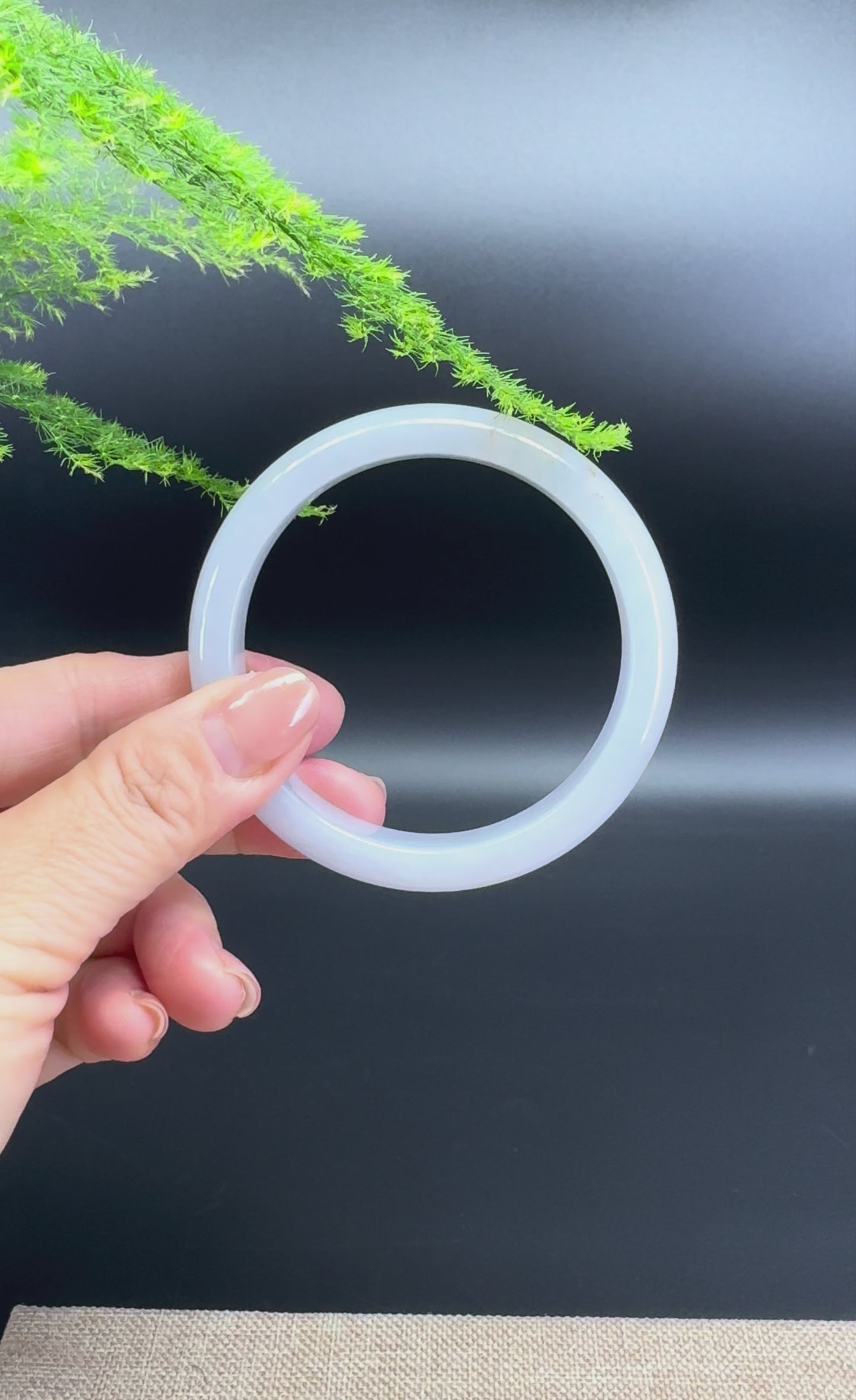 Load and play video in Gallery viewer, Genuine Burmese Lavender Green Jade Jadeite Bangle Bracelet ( 57.6mm )
