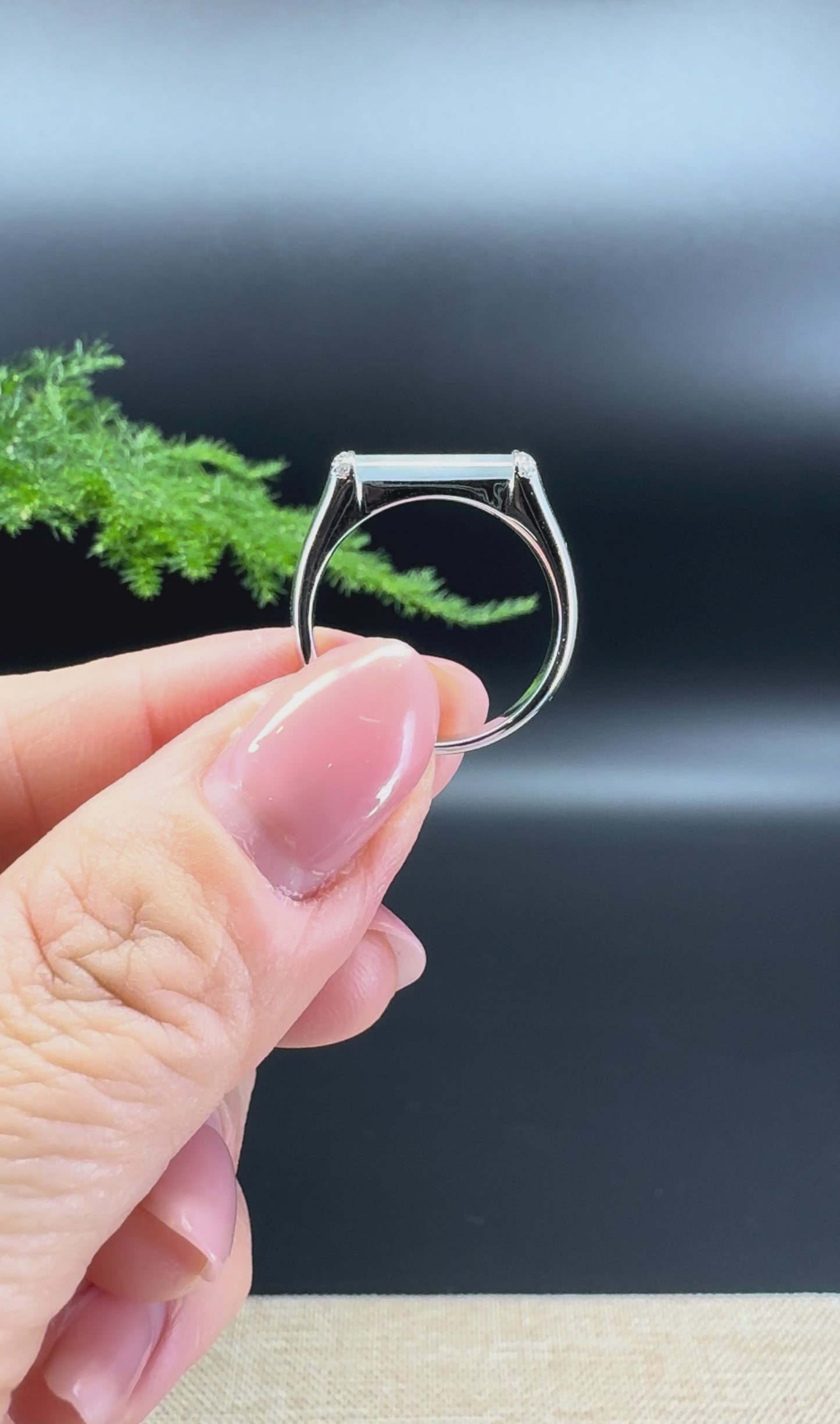 Load and play video in Gallery viewer, RealJade® 18K White Gold Icy Jadeite Jade Diamonds Classic Ring
