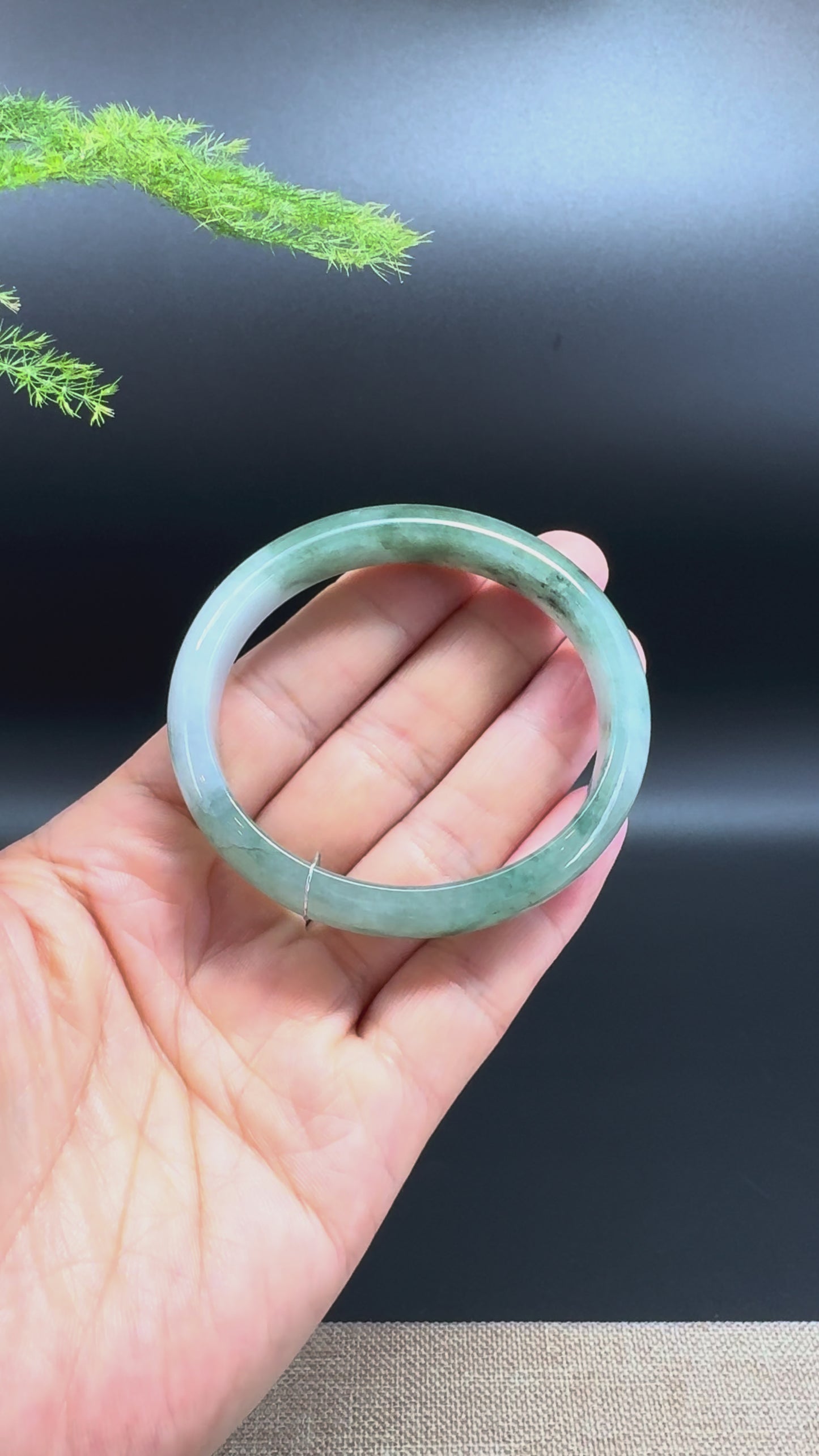 Genuine Burmese Green Jade Jadeite Bangle Bracelet ( 54.4*48.9mm )