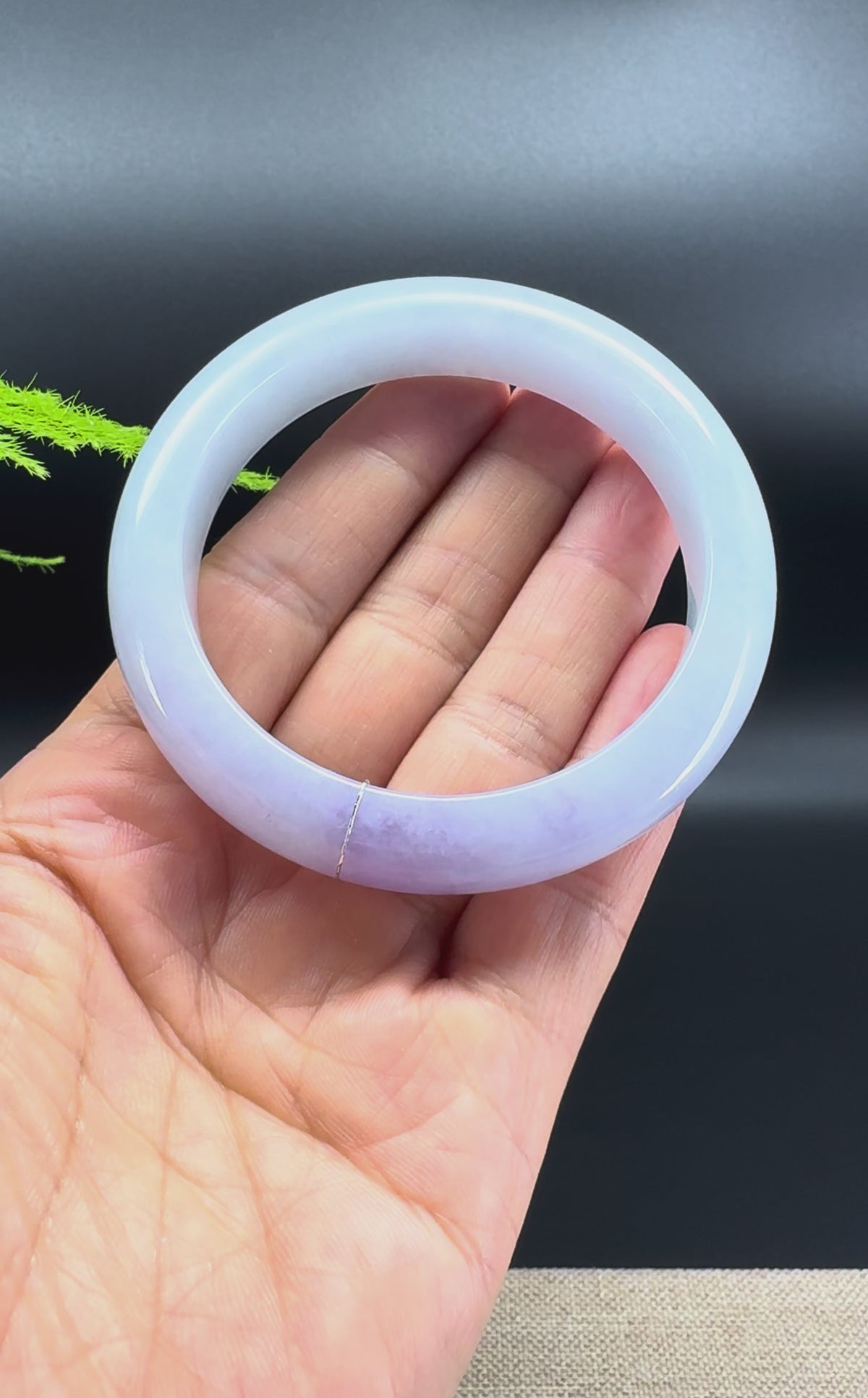 Genuine Burmese Lavender Jadeite Jade Bangle Bracelet ( 55.7mm )