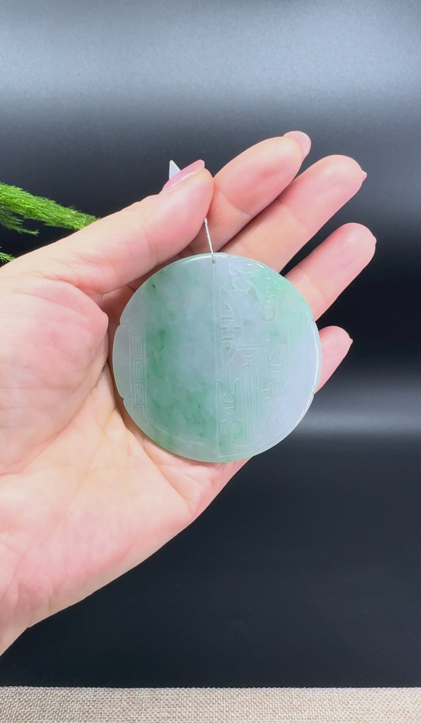 RealJade® Co. High end Icy Green Genuine Jadeite Jade Pendant Necklace